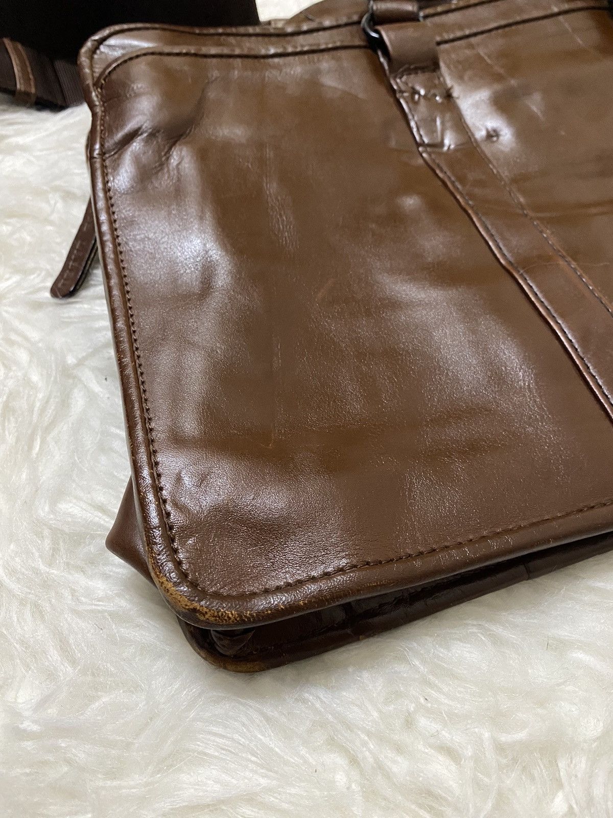 Leather × Porter × Vintage LUGGAGE LABEL LEATHER MESSENGER BAG BY PORTER YOSHIDA GROUP Size ONE SIZE - 21 Thumbnail