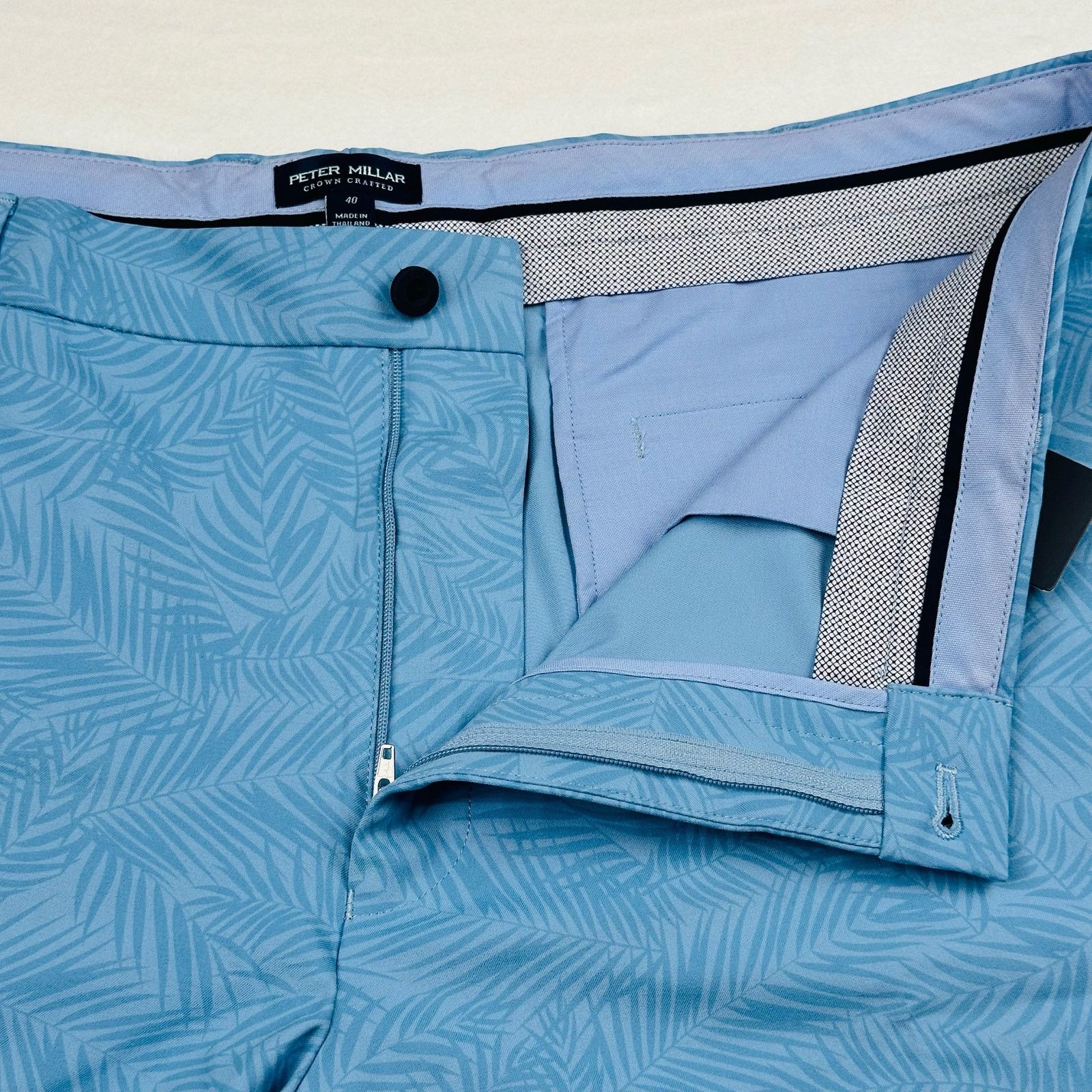 Peter Millar Peter Millar Crown Craft Mens 40 Blue Surge Palm Golf Shorts Size US 40 / EU 56 - 6 Thumbnail