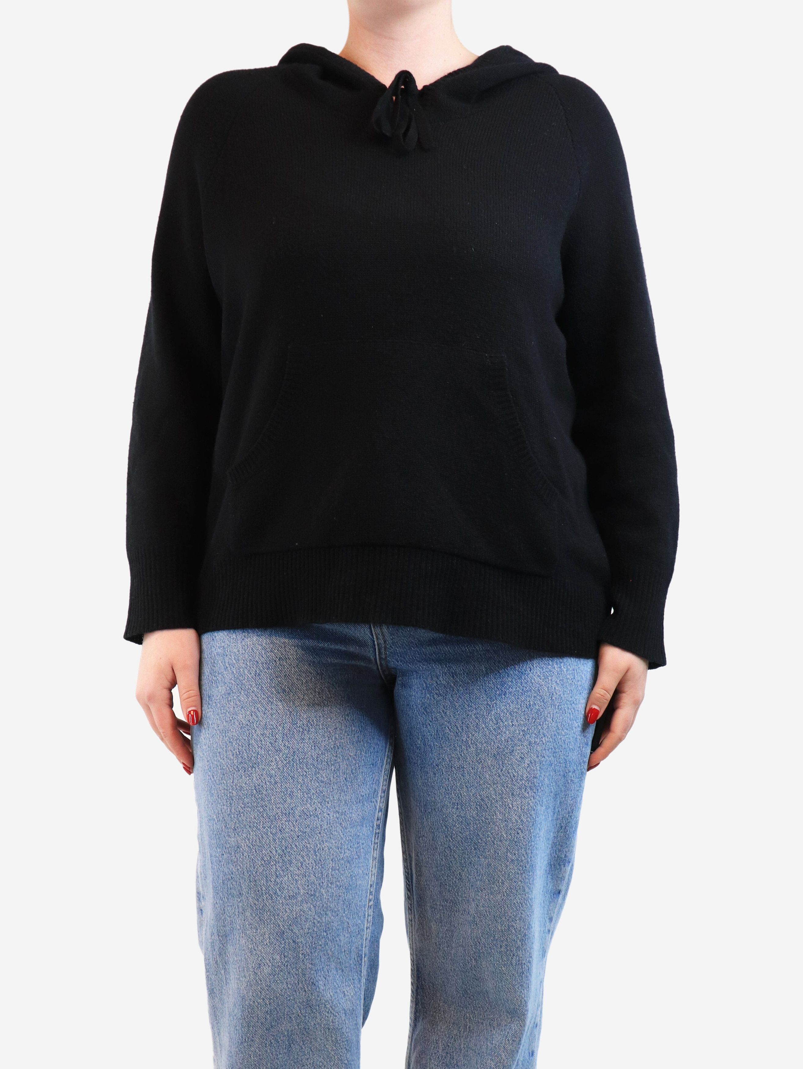 Black hooded knit jumper - size L