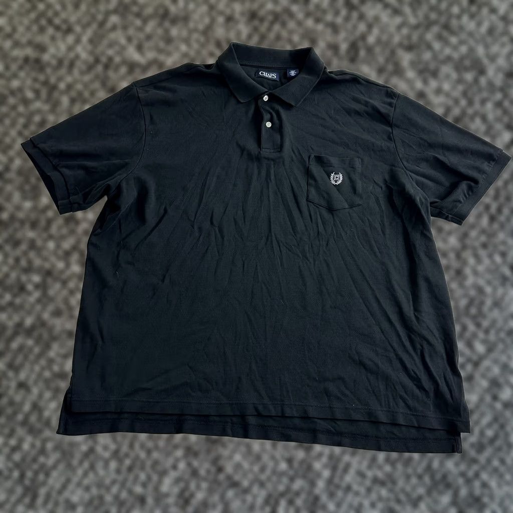 Chaps Chaps Polo Shirt Short Sleeve Black 4XB Big & Tall Casual Golf Men’s Shirt Knit Cotton Logo Casual Wear Regul ar Fit Mens Size US XXL / EU 58 / 5 - 1 Thumbnail