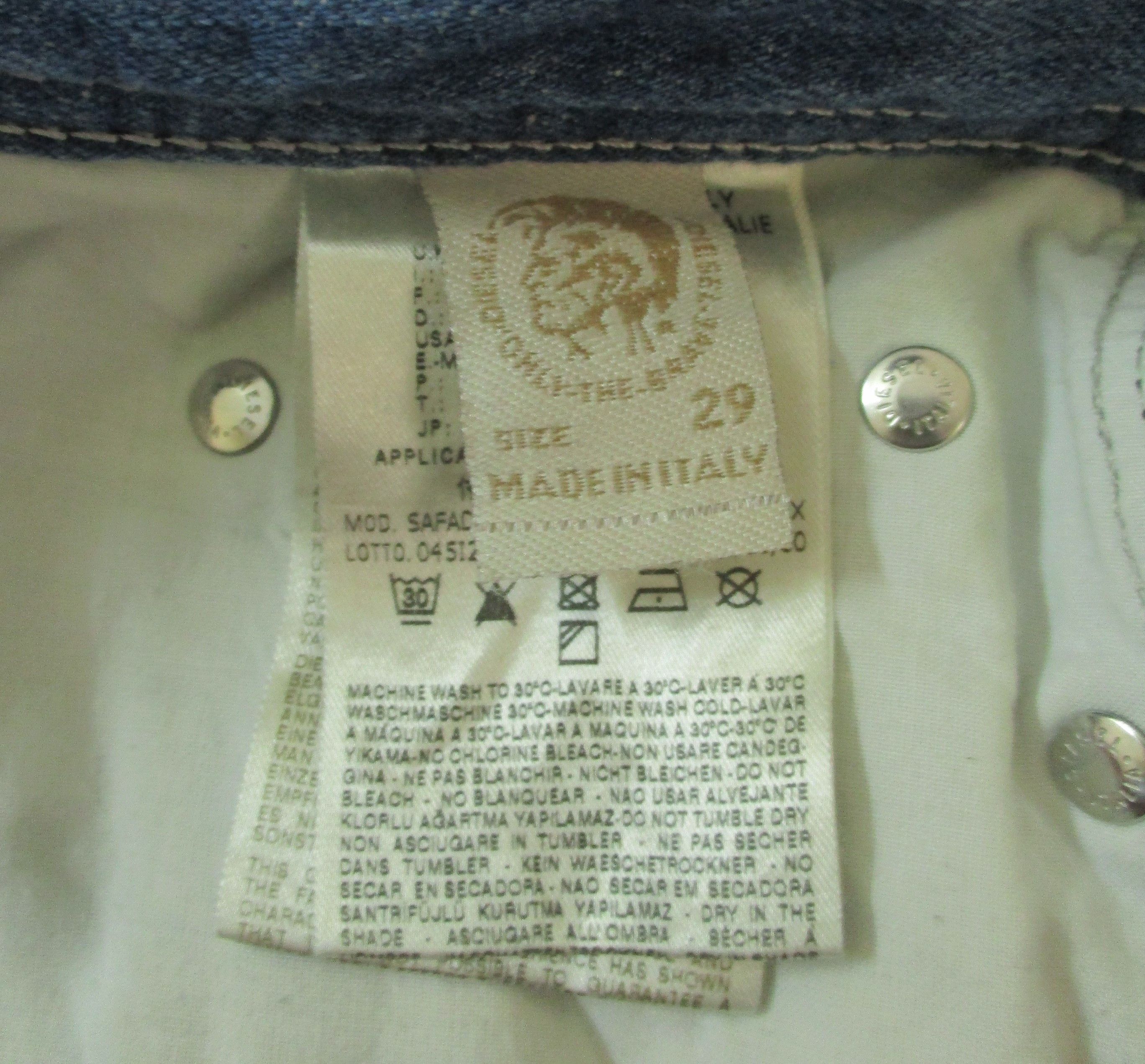 Diesel Safado Wash 008MX Low Rise Distressed Jeans Size US 29 - 10 Thumbnail