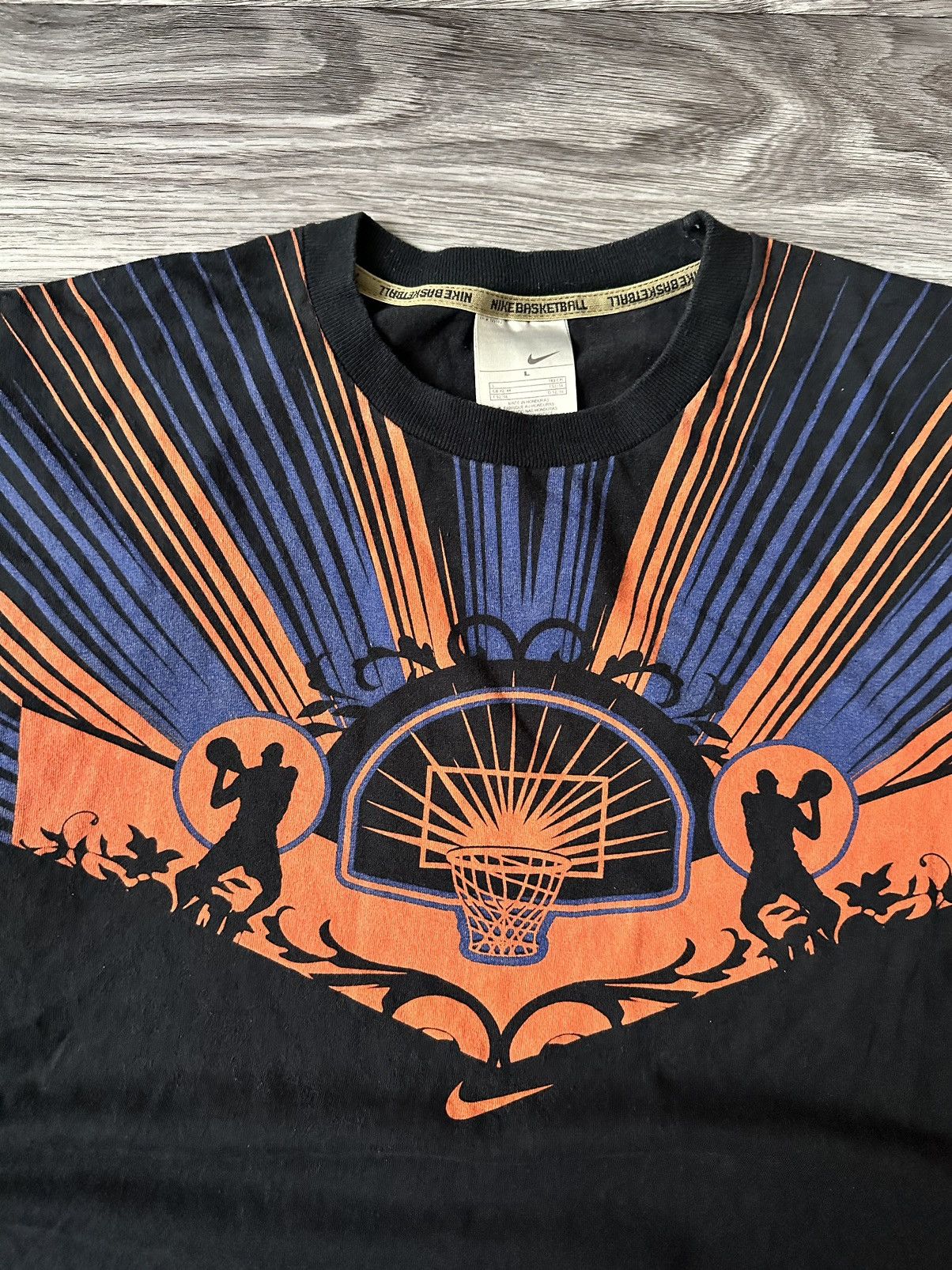 NBA × Nike × Vintage Nike Vintage Crazy Basketball Big Logo T shirt One Game hype Size US L / EU 52-54 / 3 - 3 Thumbnail