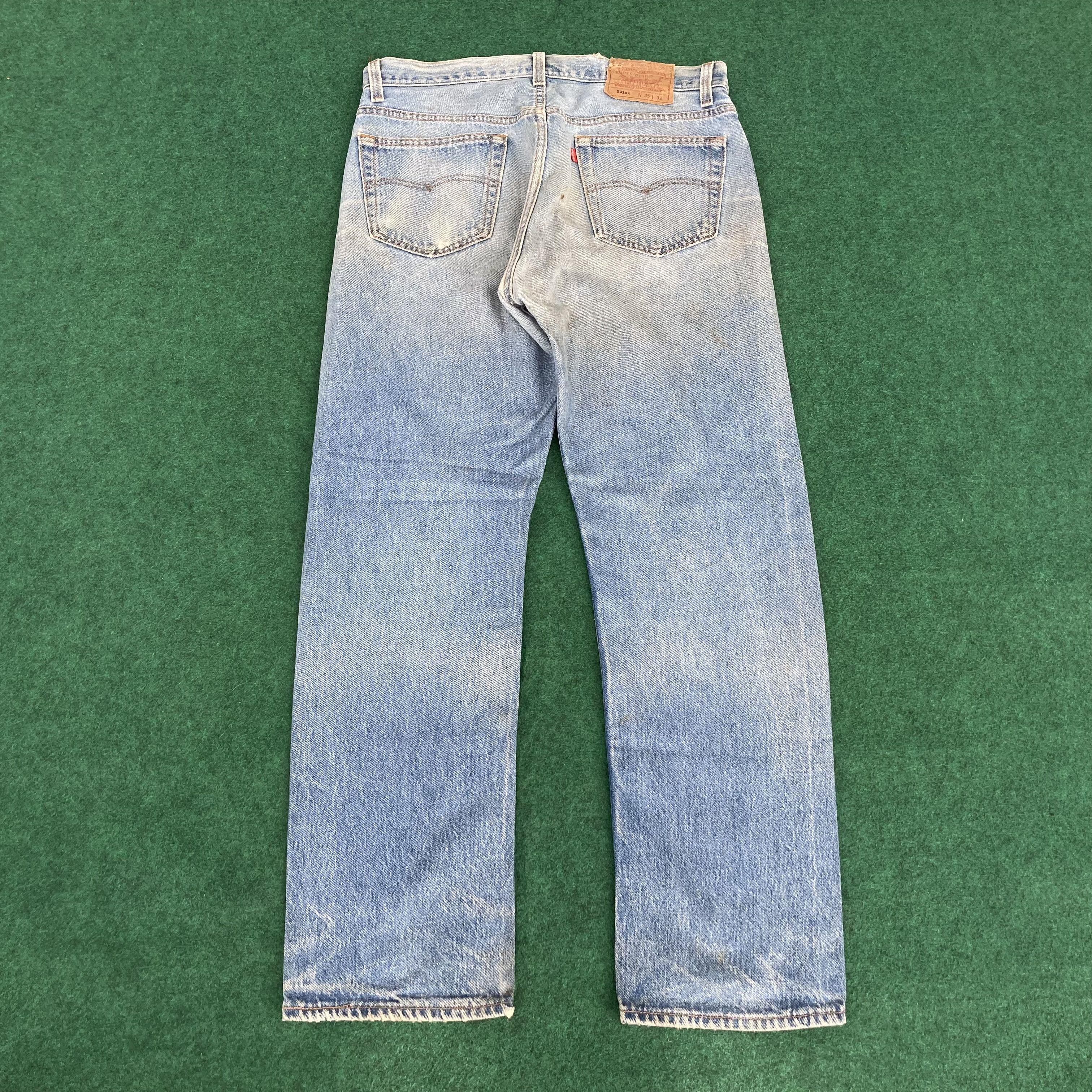 Levi's × Vintage Vtg Levis 501xx Faded Blue Sz 33 Punk Grunge Jeans Size US 33 - 14 Thumbnail