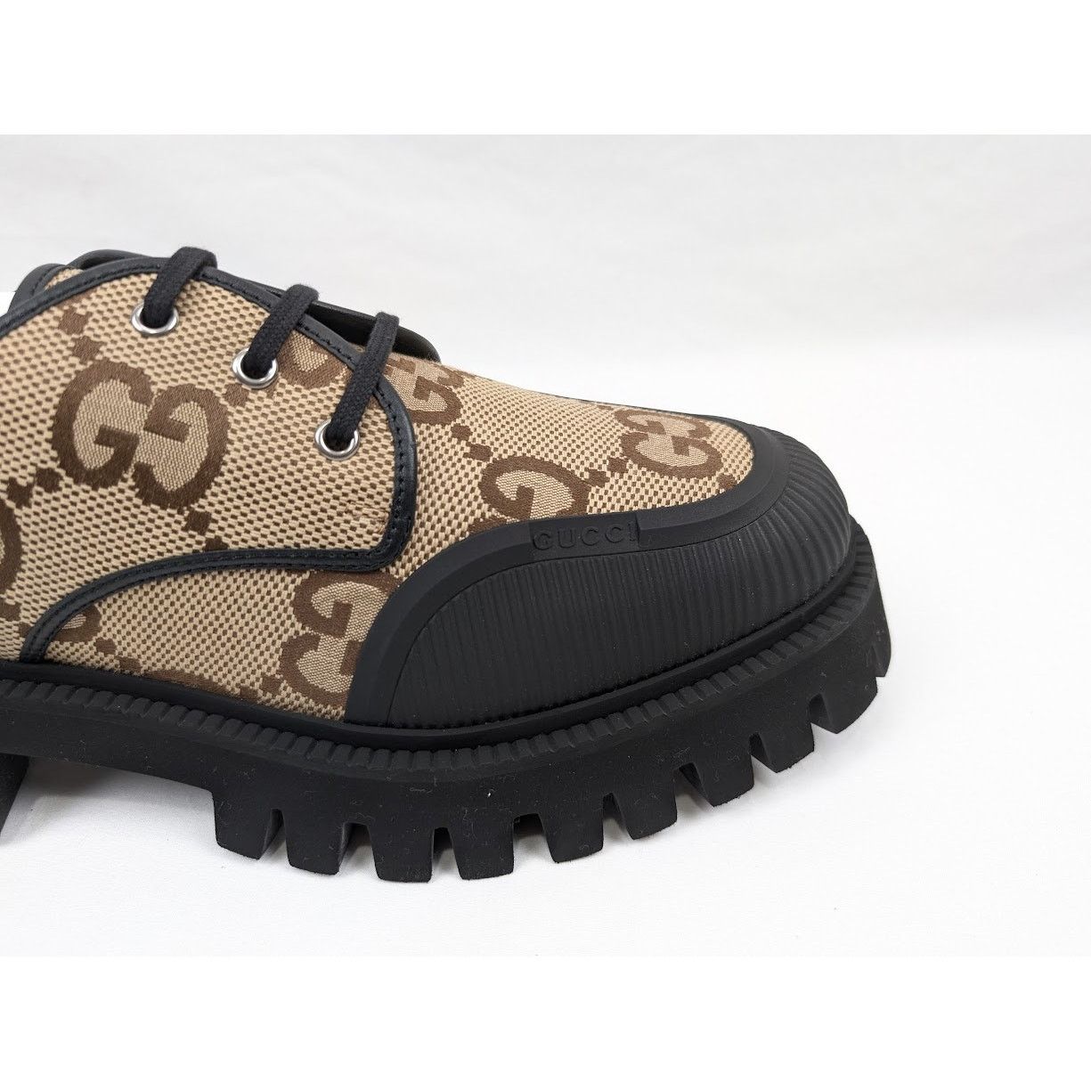 Gucci o1rshd1 Macro GG Canvas Soft Shoes in Camel Ebony/Nero Size US 12.5 / EU 45-46 - 4 Thumbnail