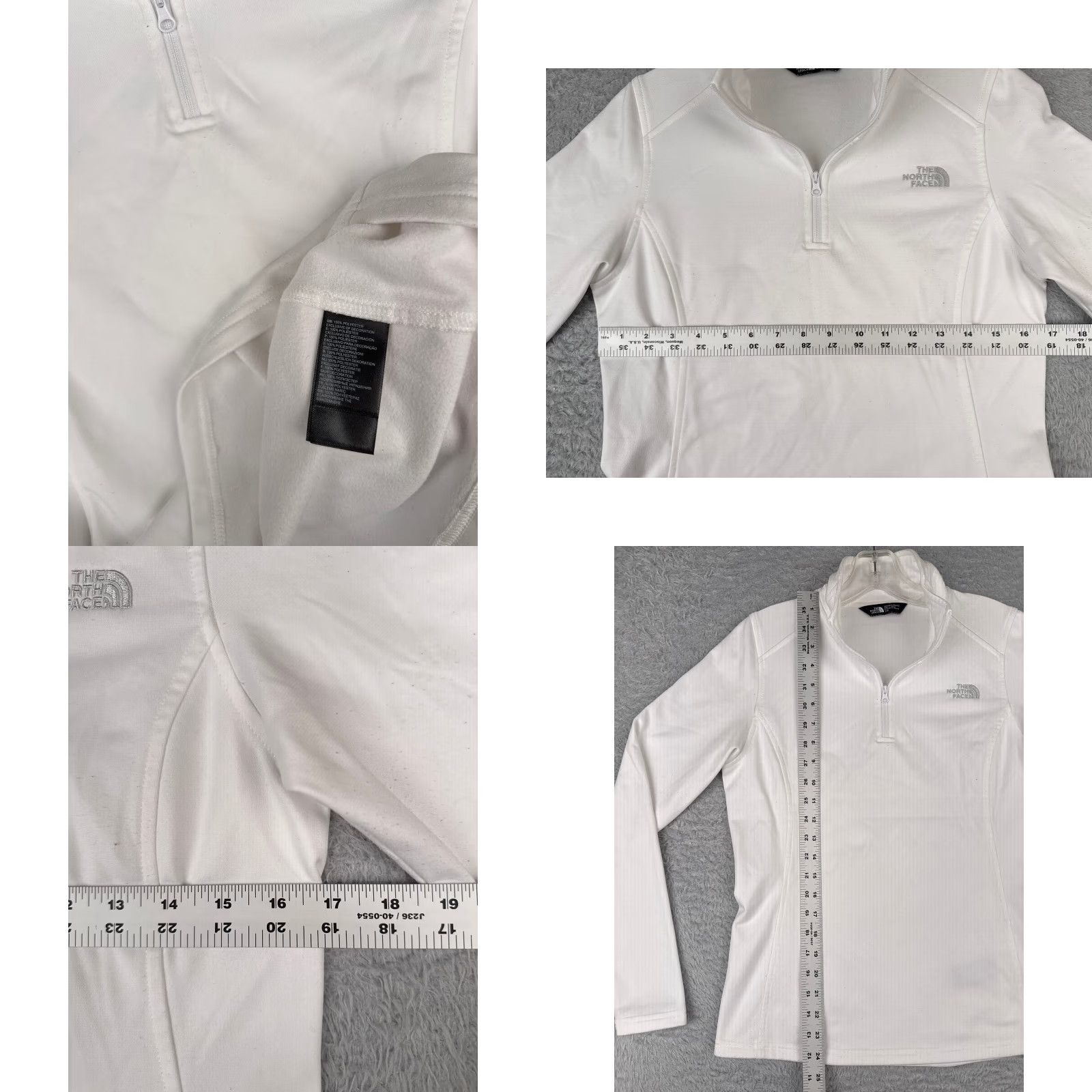 The North Face The North Face Sweater Women Small Petite White 1/4 Zip Vaporwick 100% Polyester Size S / US 4 / IT 40 - 8 Thumbnail