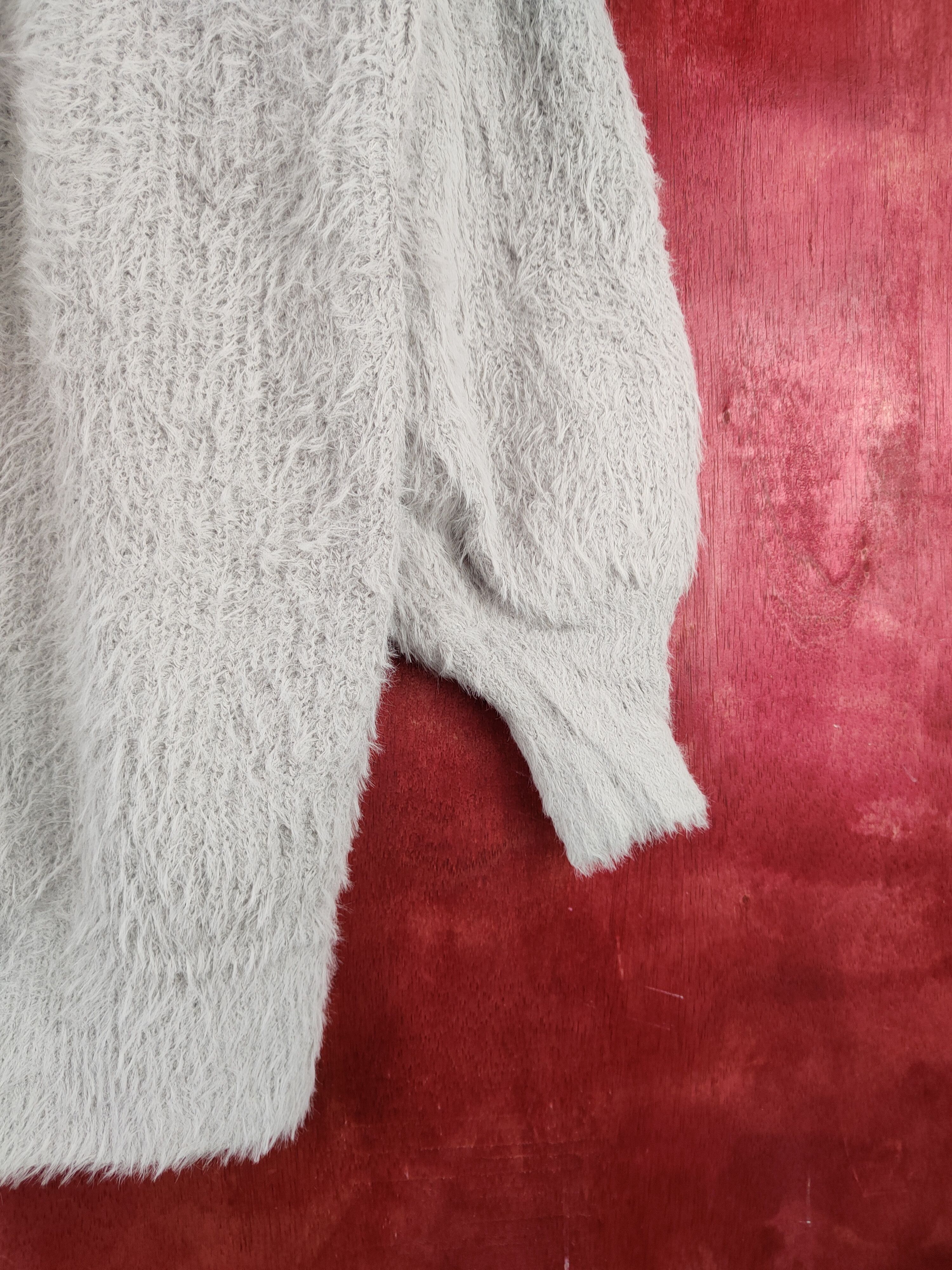 GU × Japanese Brand GU Gray Shag Shaggy Fur Mohair Knitwear Cardigan #S2037 Size L / US 10 / IT 46 - 6 Thumbnail