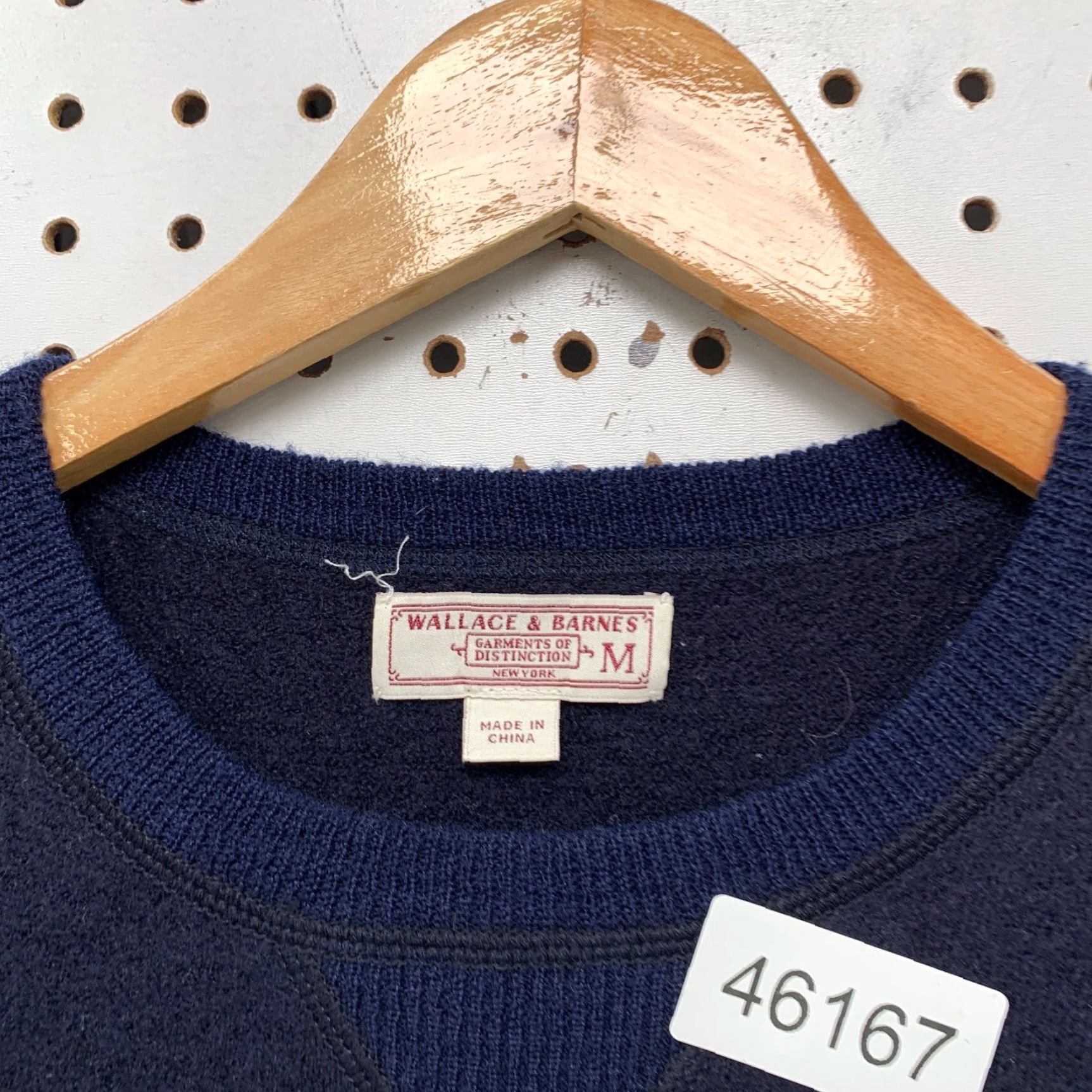 Wallace & Barnes Wallace & Barnes Wool Sweater Mens M Navy Blue Crewneck Retro V Notch Shirt Mens Regular Knit Pullover Winter Fall Clothing Size US M / EU 48-50 / 2 - 3 Thumbnail