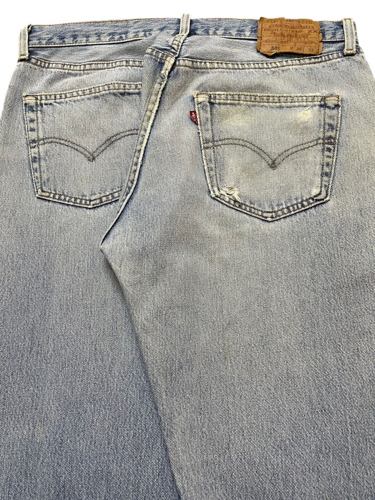 Levi's Vintage 90s Levis 501 Faded Wash Distressed Style Jeans Size US 32 / EU 48 - 6 Thumbnail