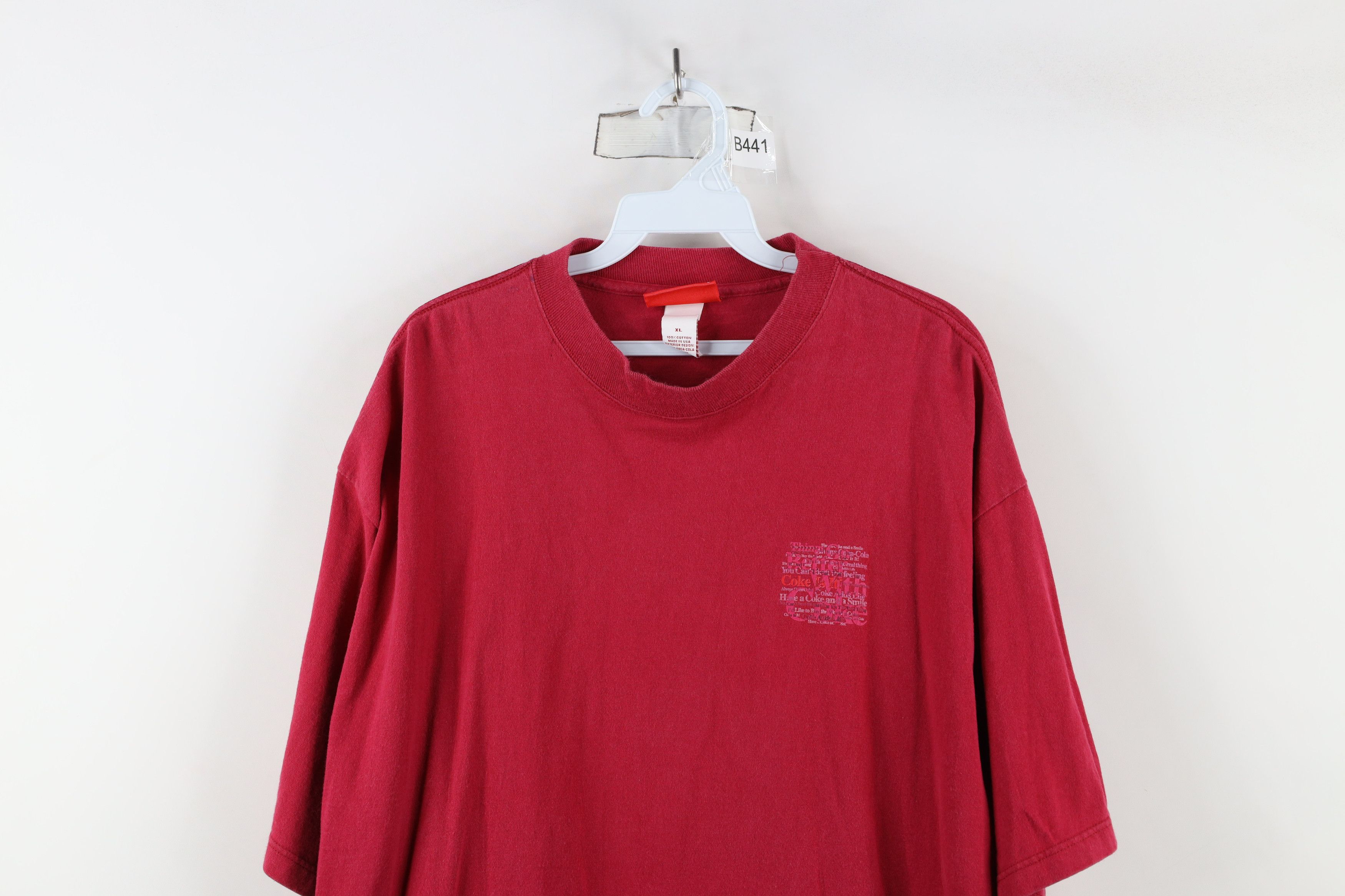 Coca Cola × Vintage Vintage 90s Coca Cola Spell Out Heavyweight T-Shirt Red USA Size US XL / EU 56 / 4 - 2 Thumbnail
