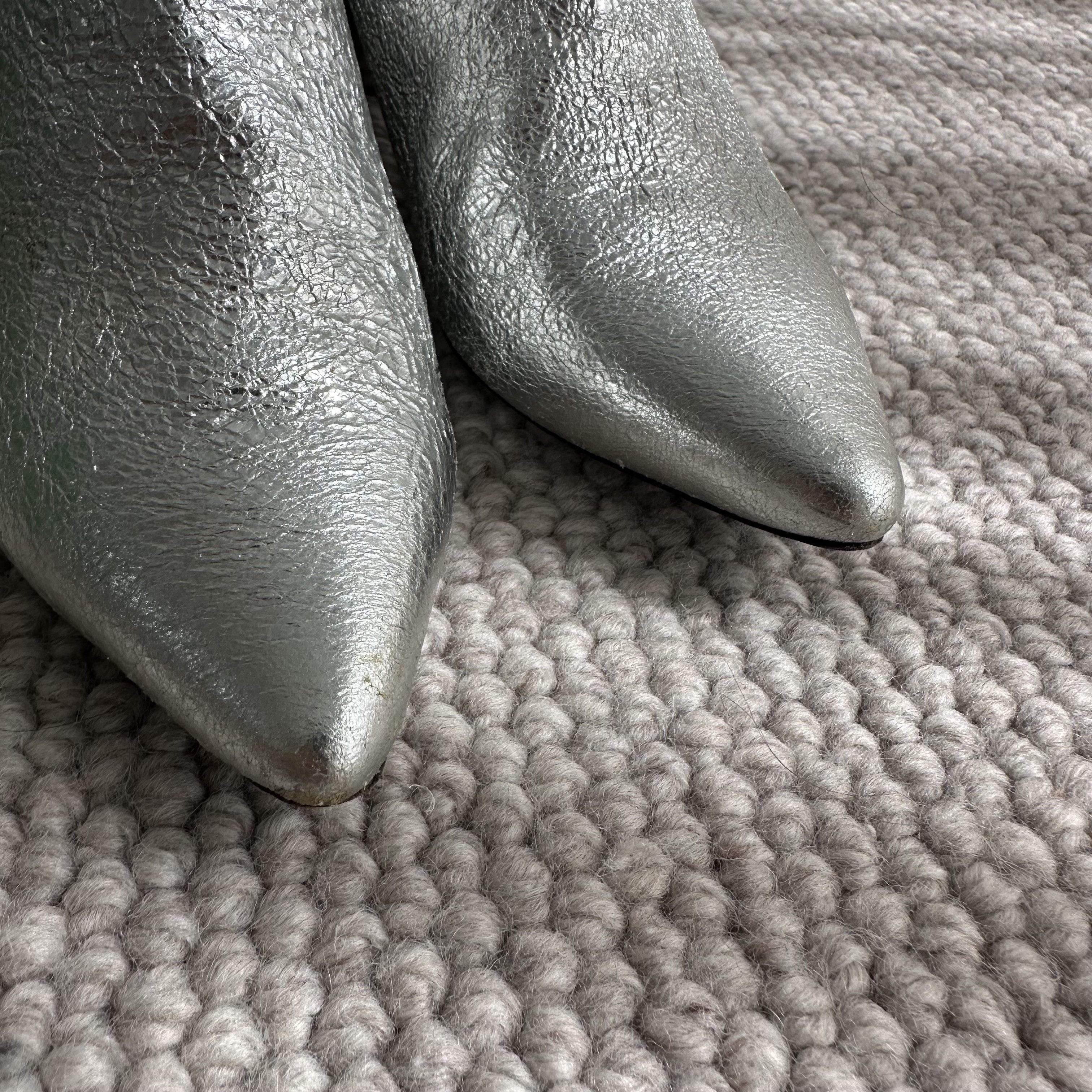 Proenza Schouler Proenza Schouler Spectra Silver Metallic Booties Size US 6.5 / IT 36.5 - 5 Thumbnail