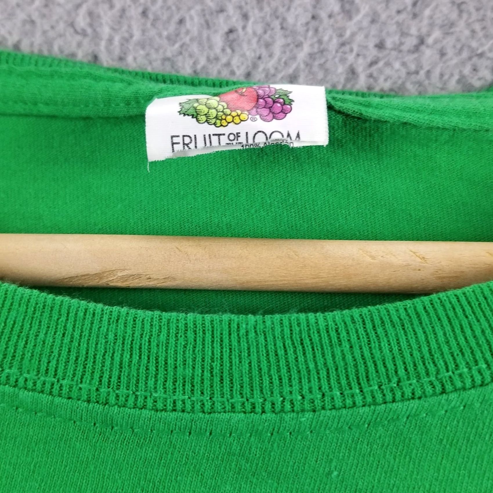 Fruit Of The Loom St. Patrick's Day Shirt Adult 2XL Green Cotton T-Shirt Logo Holiday Mens My only Green Tee Flaw Vintage No Size US XXL / EU 58 / 5 - 3 Thumbnail