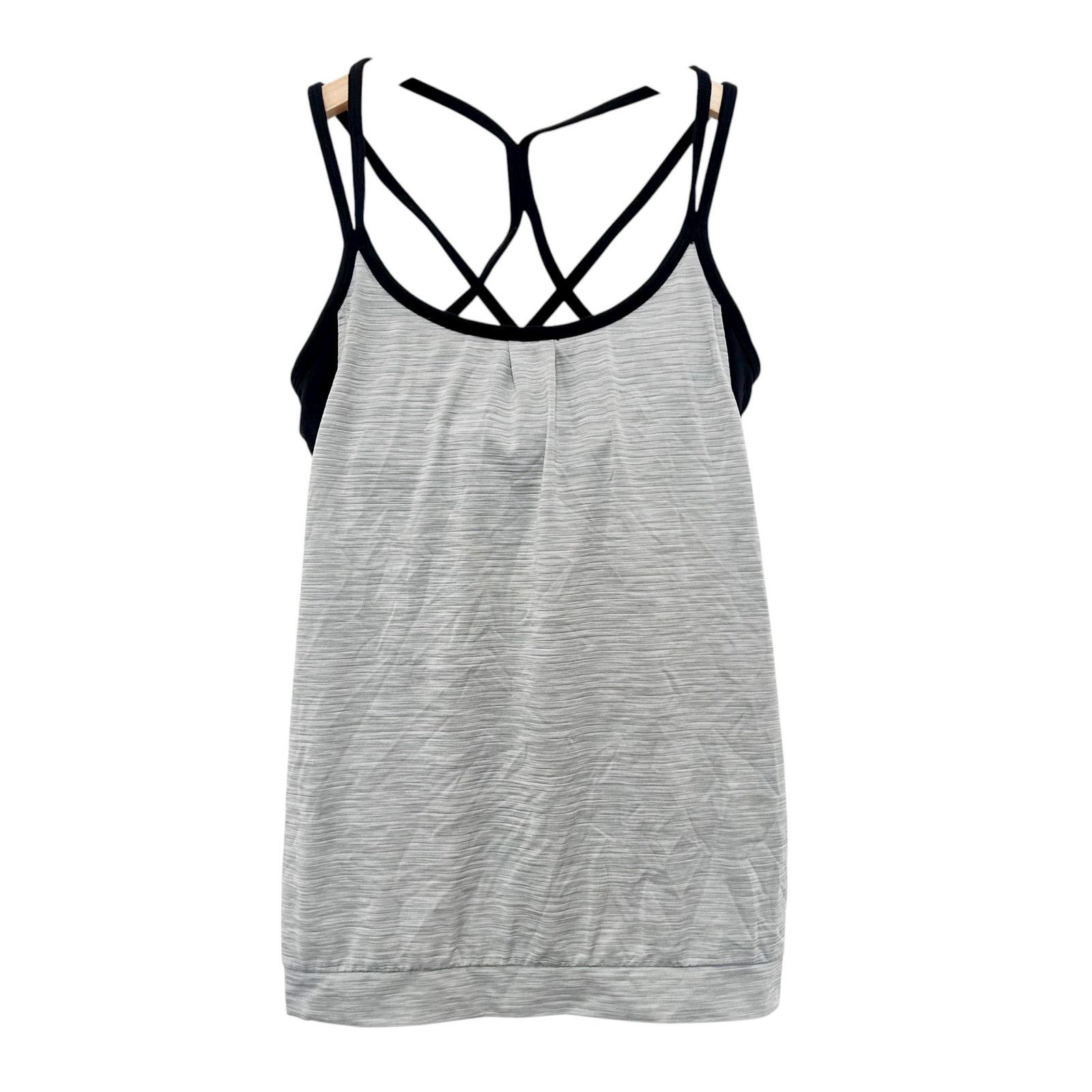 Athleta Athleta Gray Shadow Stripe Energize Tank Top Sz XXS Size XXS / US 00 / IT 34 - 1 Thumbnail