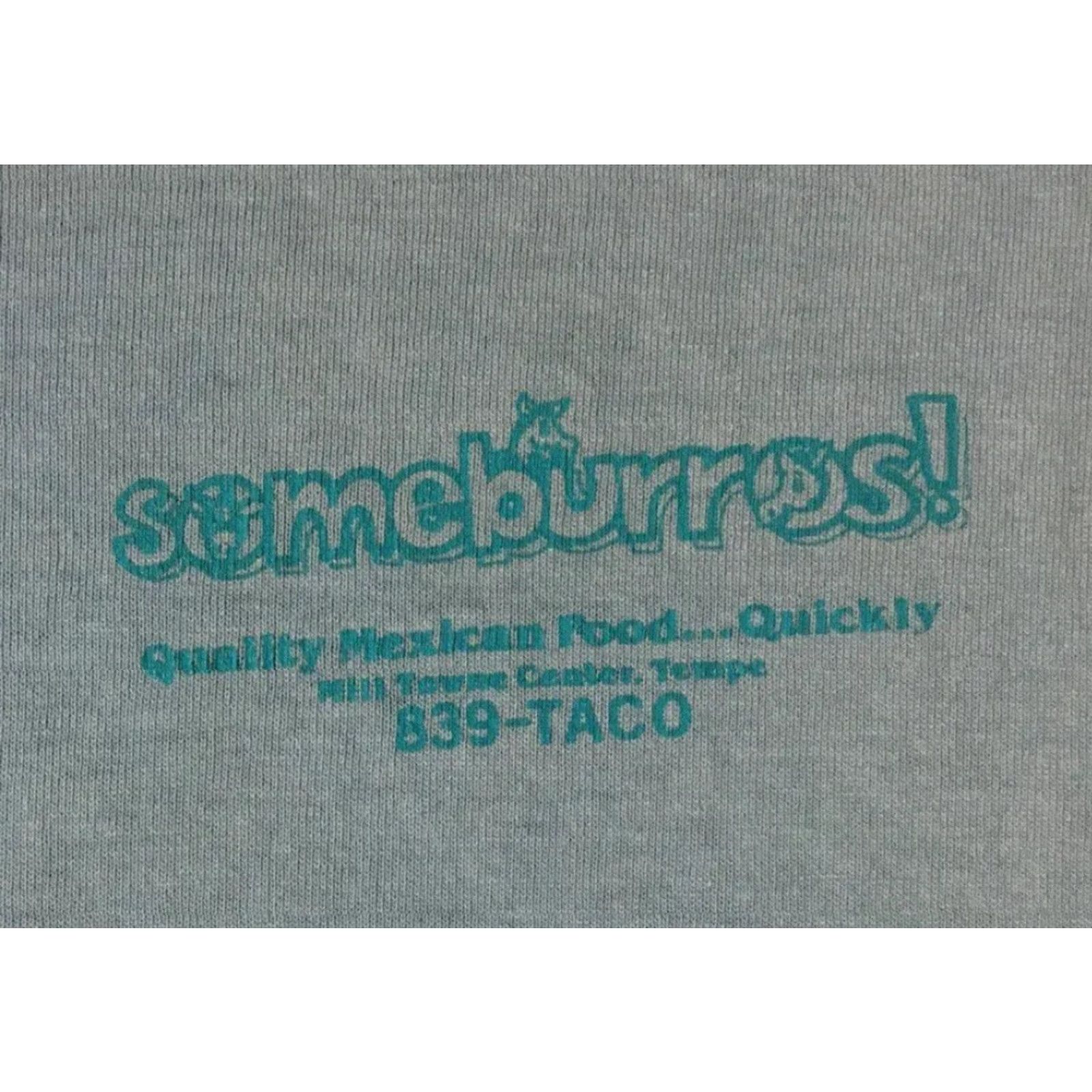 Vintage VINTAGE 90s Get Your Ass To Someburros Tempe Arizona Mexican Restaurant Faded shirt M Blue Mens T-Shirt Short Sleeve Rock Grunge Humor 90s Size US M / EU 48-50 / 2 - 4 Thumbnail