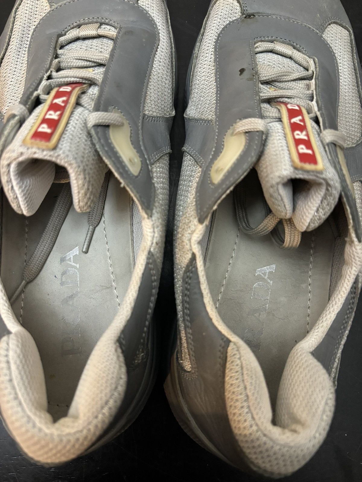 Prada Prada America’s Cup Retro Leather Sneakers Grey Size US 8.5 / EU 41-42 - 7 Thumbnail
