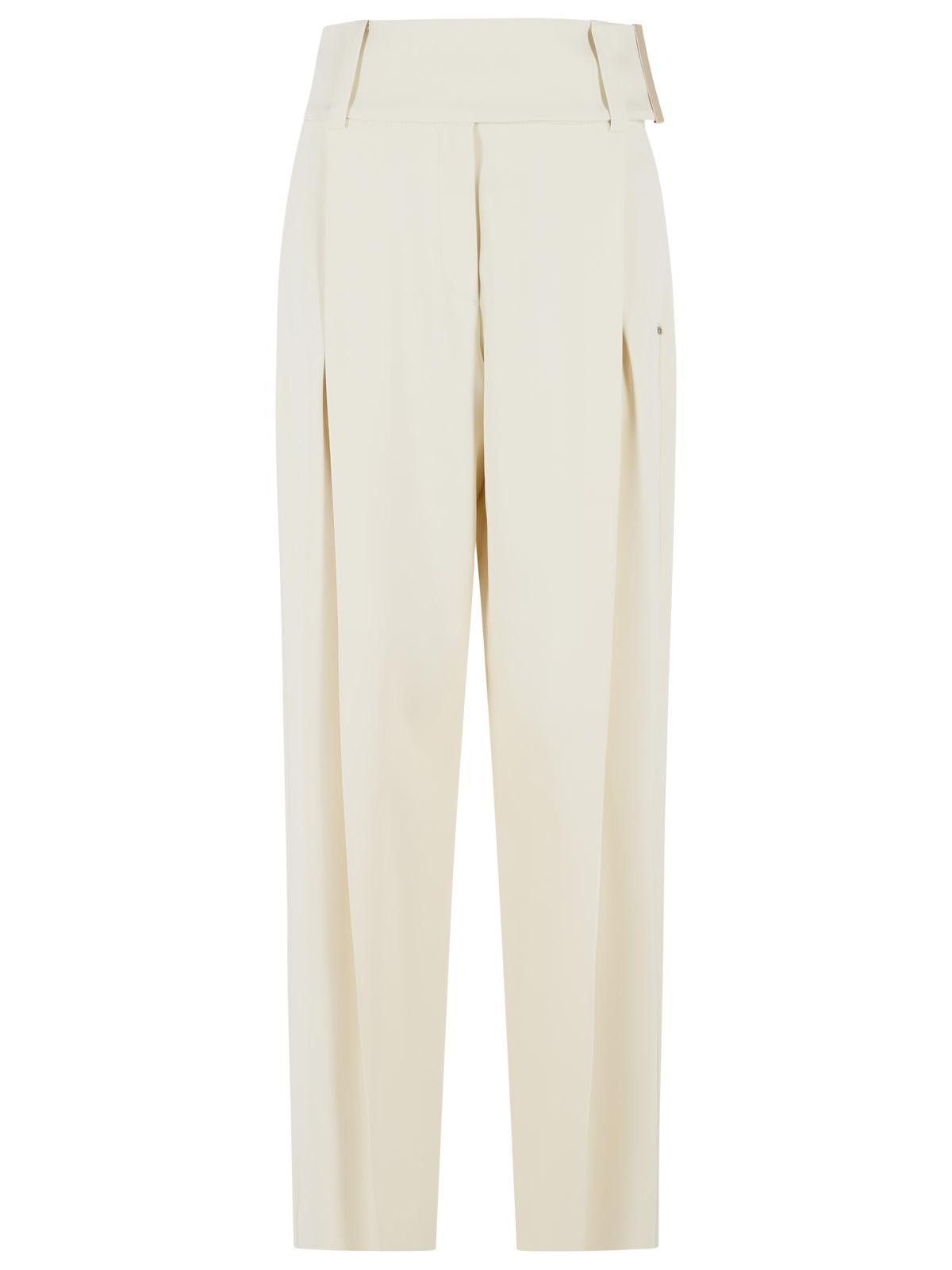 Sportmax SPORTMAX 'Oblo' Wide Trousers In Ivory White Stretch Viscose Size 27" / US 4 / IT 40 - 1 Thumbnail