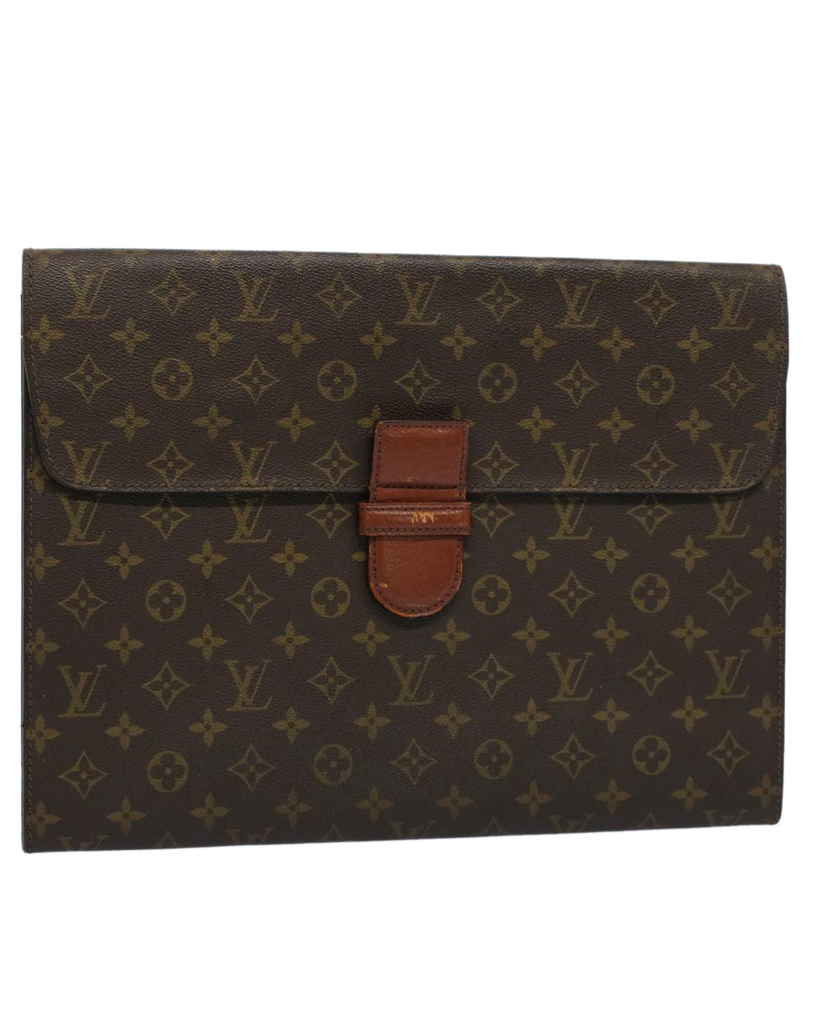 image of Louis Vuitton Sophisticated Monogram Canvas Briefcase in Brown, Men's