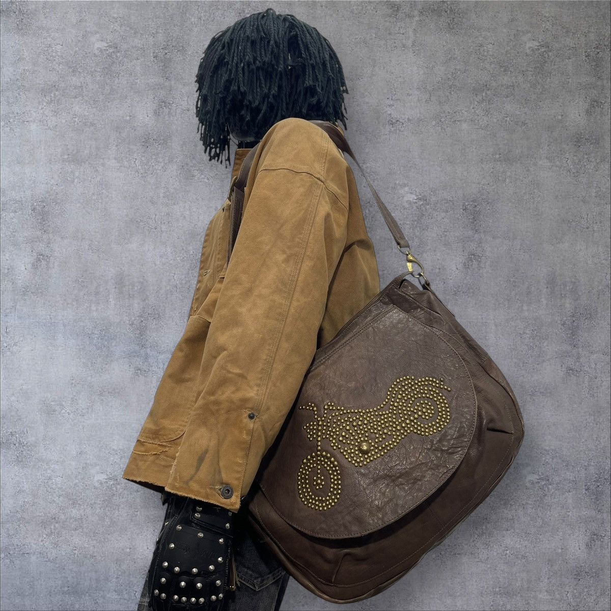 Genuine Leather Full Leather Cal’zzare Messenger Bag prada julius dior 8🟩 Size ONE SIZE - 2 Thumbnail