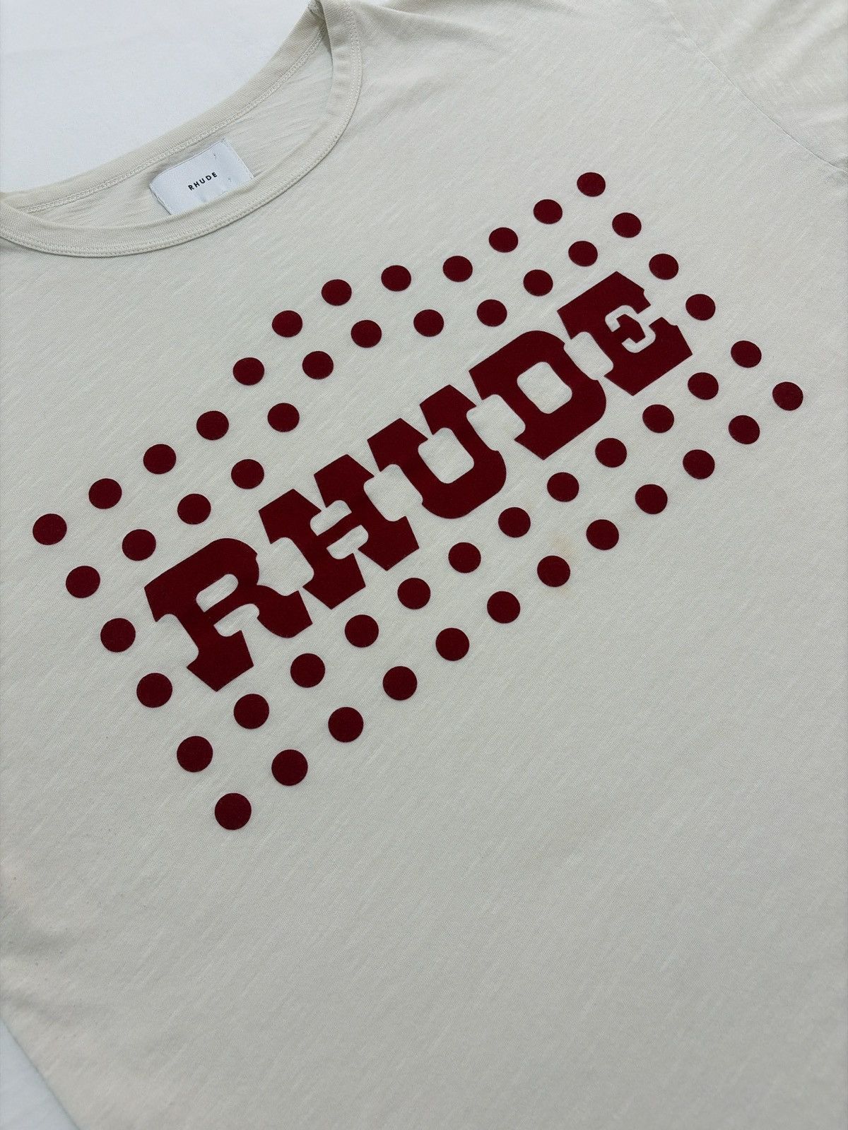 Rhude Rhude Flocked Burnout Tee Size US L / EU 52-54 / 3 - 5 Thumbnail