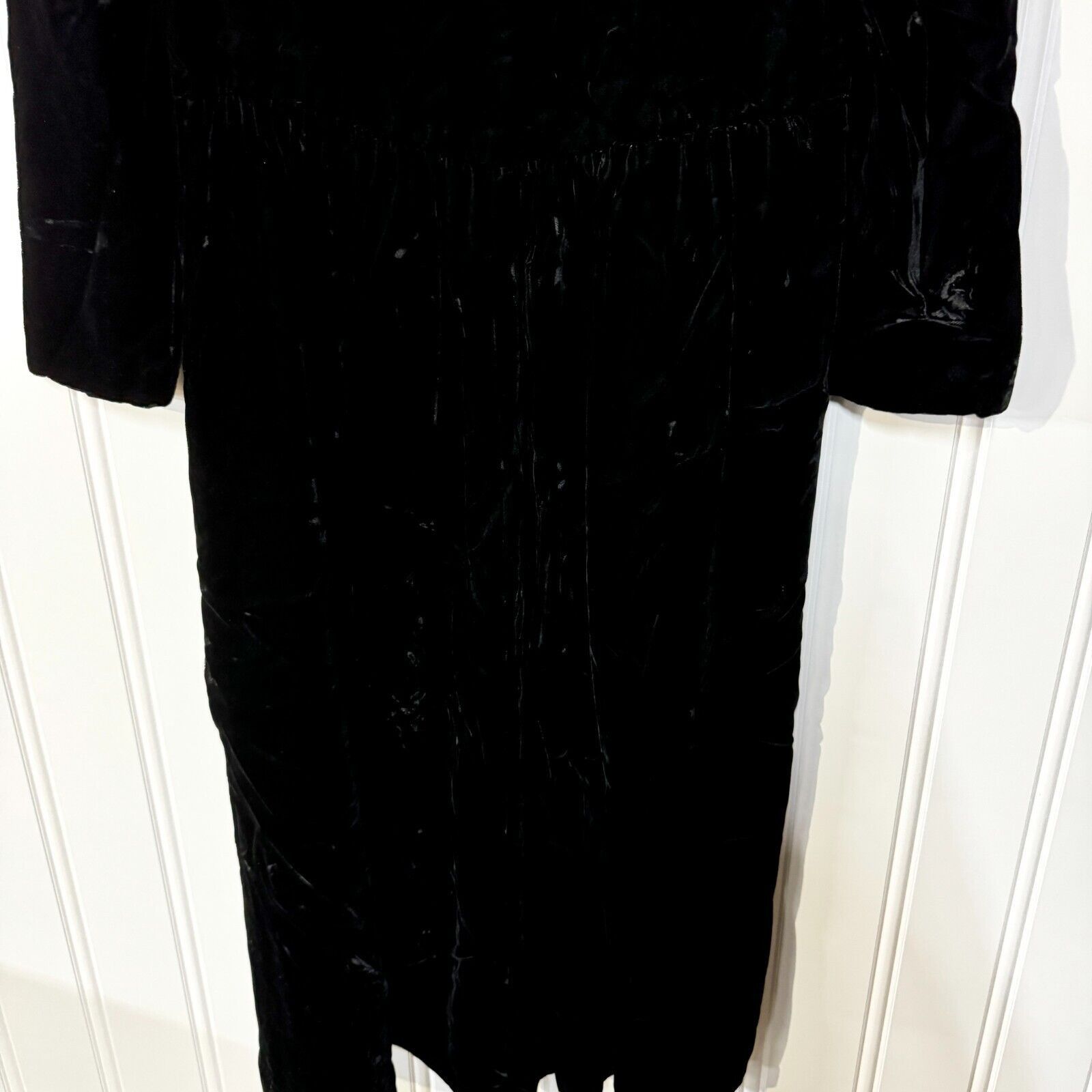 Vintage 70s Vtg Lanz of Salsburg Velvet Lace Collar Maxi Dress 14 Size XL / US 12-14 / IT 48-50 - 5 Thumbnail