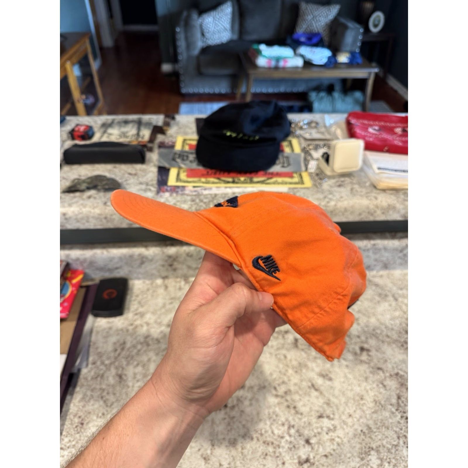 Nike VINTAGE Nike Team Sports Detroit Tigers Pennant Cooperstown Strapback Hat MLB Men One Size Orange Adjustable Cotton Baseball Cap Size ONE SIZE - 3 Thumbnail