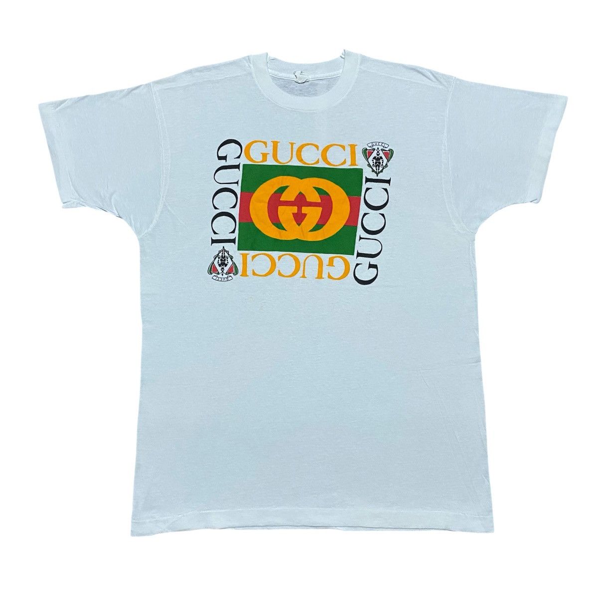 Rare‼️🔥Vintage Gucci Bootleg Print Foam Big Logo T-Shirt