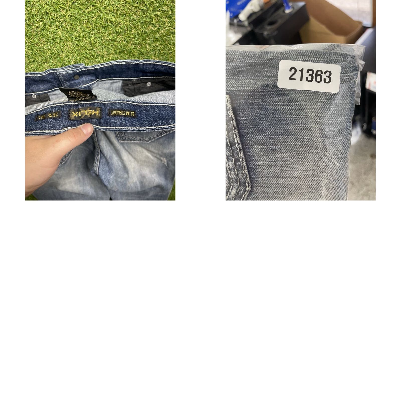 Vintage Helix Jeans Mens 36x30 Slim Straight Baggy Skater Y2K Buckle Cross Grunge Punk Denim Blue 5-Pocket Style Relaxed Mens Jeans Size US 36 / EU 52 - 9 Thumbnail