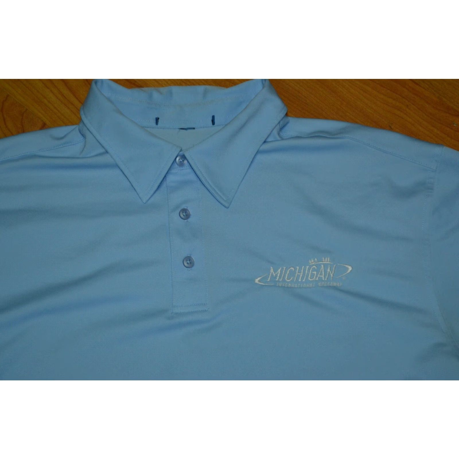 Vintage Michigan International Speedway Brooklyn MI Sewn Logo Polo Golf Shirt Large Size US M / EU 48-50 / 2 - 2 Thumbnail