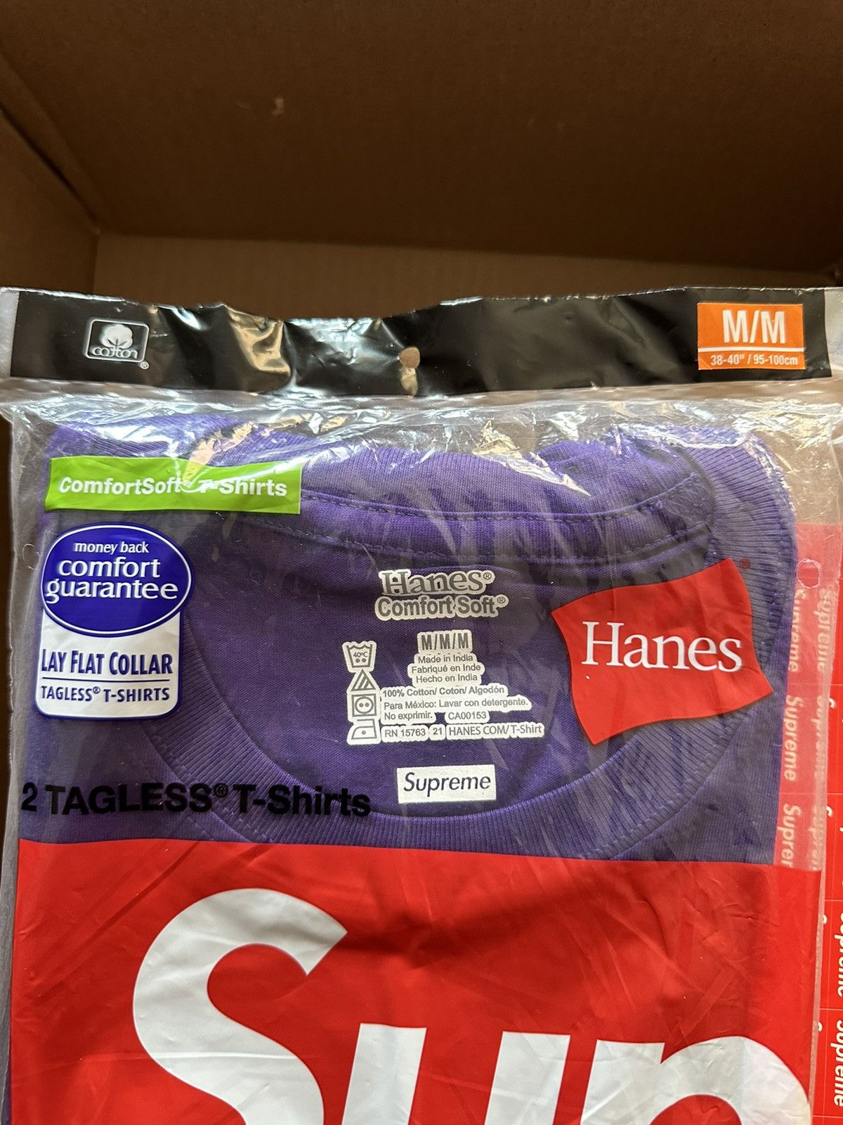 Hanes × Supreme Supreme Hanes Tagless Tees Size US M / EU 48-50 / 2 - 3 Thumbnail