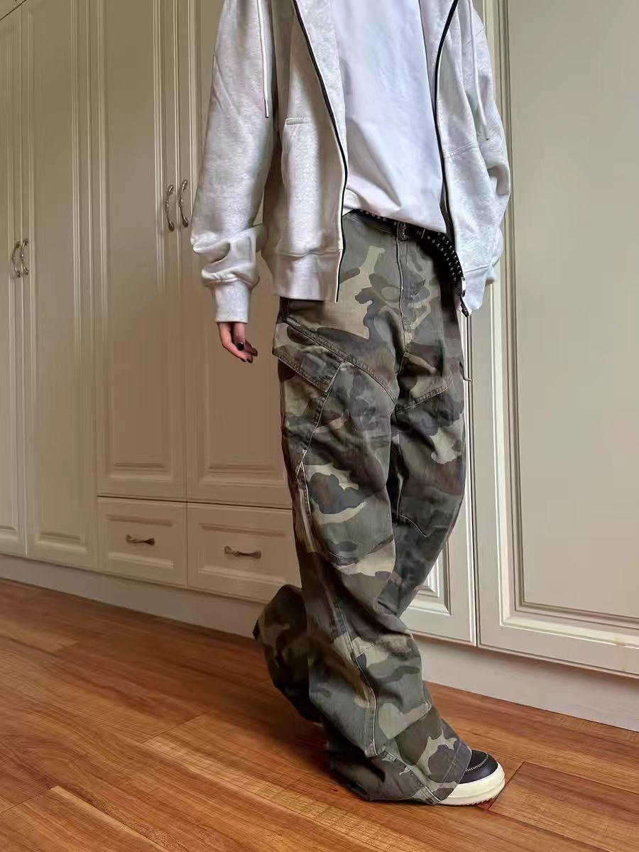 Japanese Brand High Street Y2K Hip Hop Camouflage Micro Flare Work Trousers Size US 34 / EU 50 - 3 Thumbnail