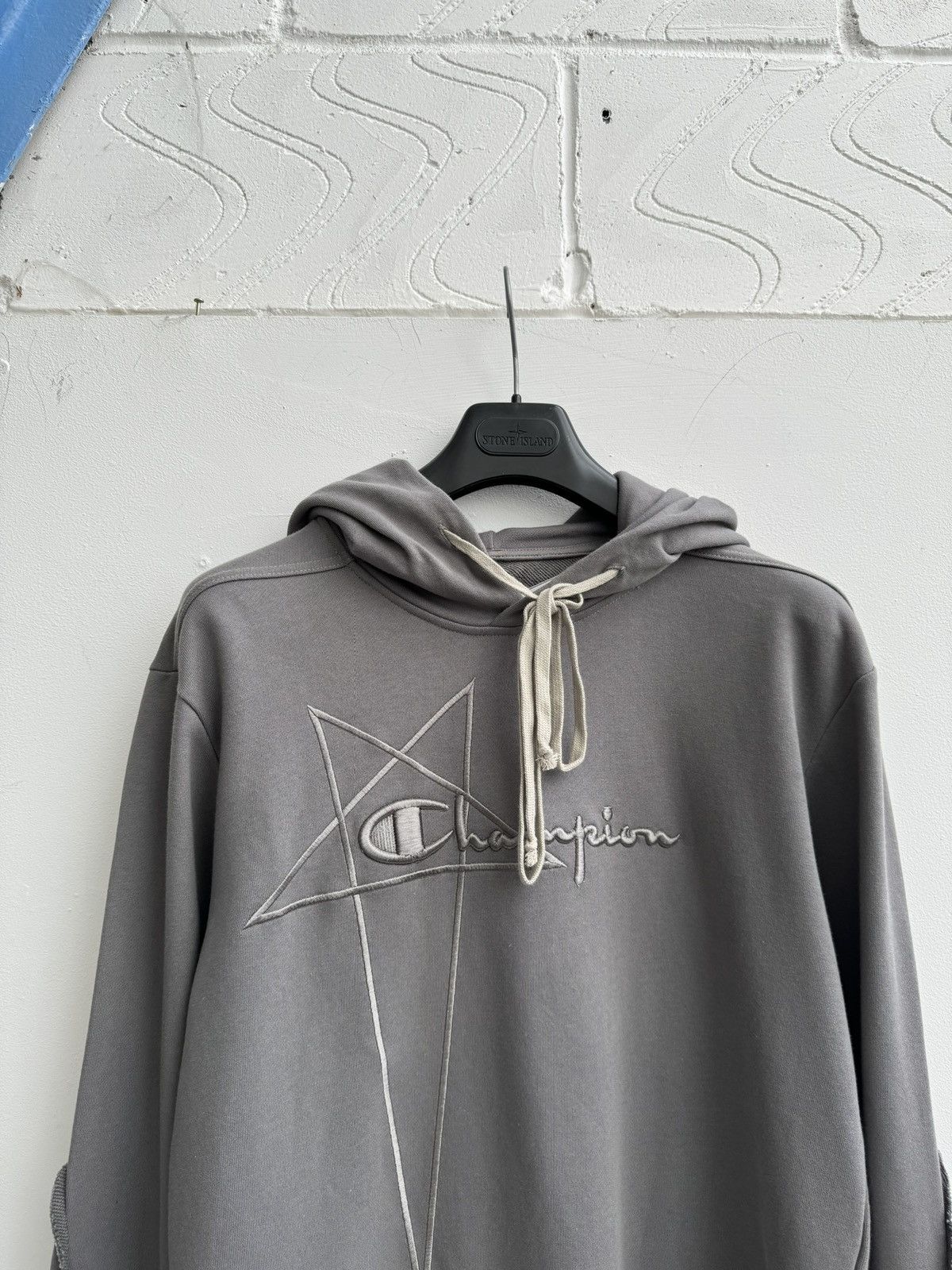 Rick Owens x Champion Bodysuit Hoodie In Grey (RRP:$580)