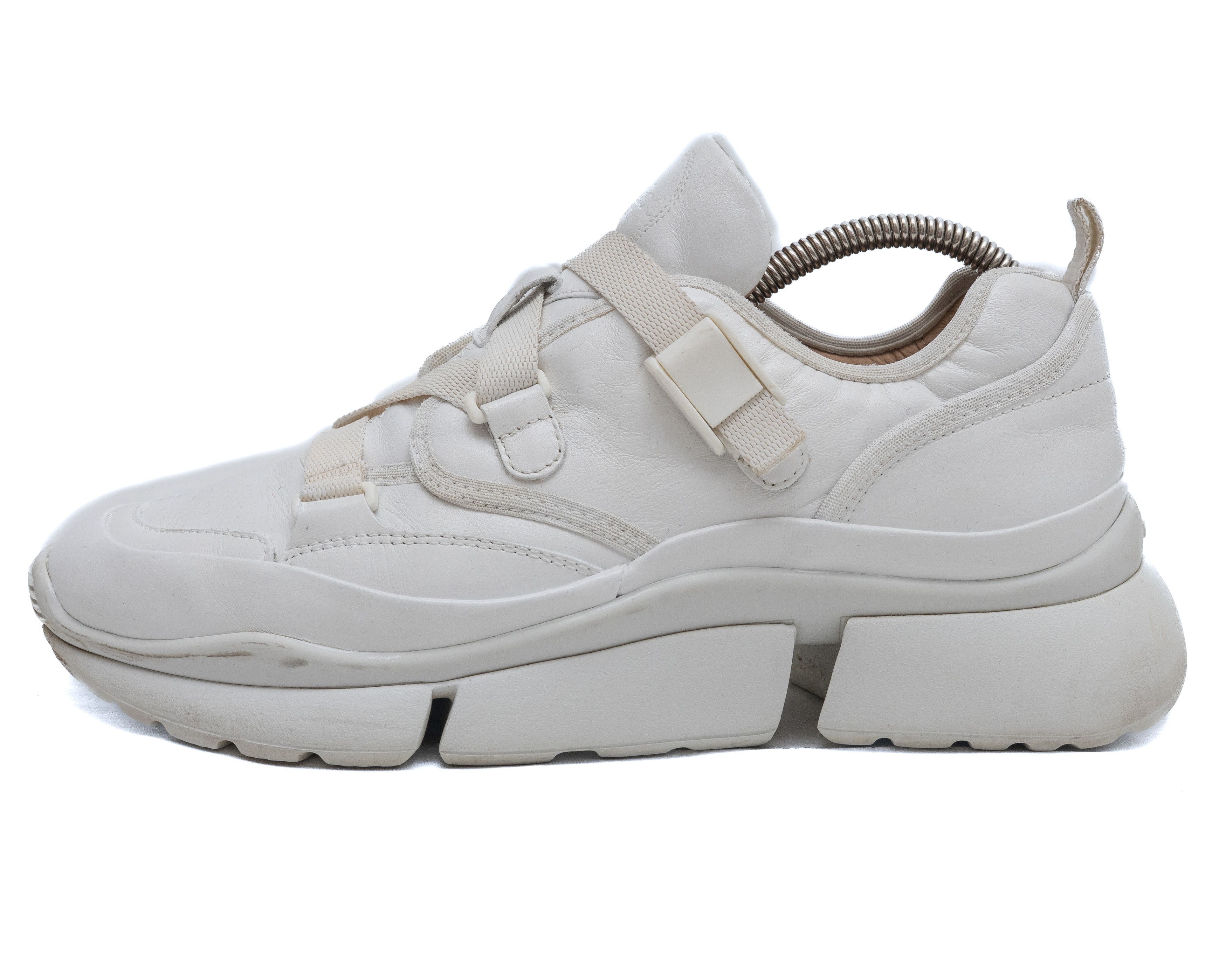 Chloe CHLOÉ Sonnie White Leather Sneakers Size US 10.5 / IT 40.5 - 2 Thumbnail