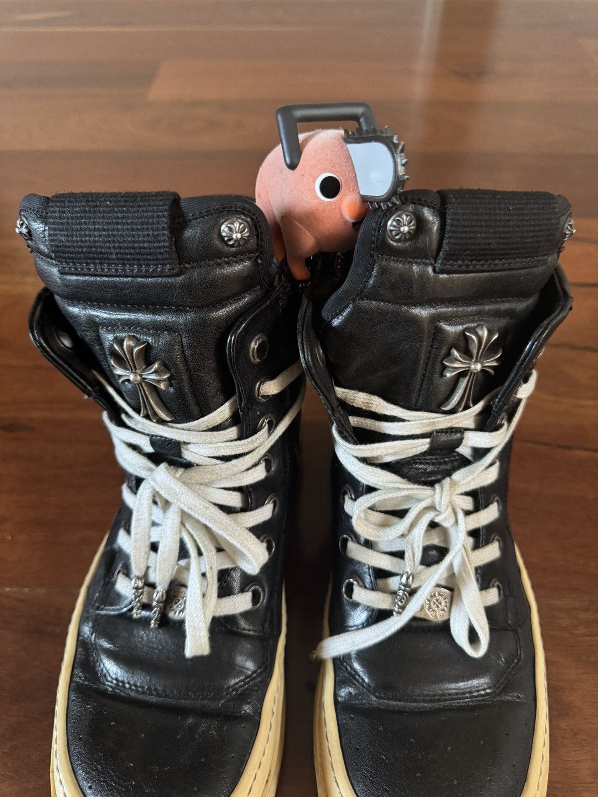 Chrome Hearts × Rick Owens Rick Owens Chrome Hearts Short-Tongue Staple Geodunks Size US 10 / EU 43 - 5 Thumbnail