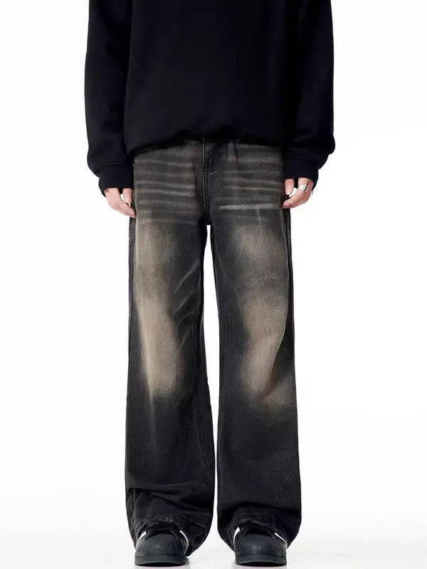 Japanese Brand VIBE Street style retro washed loose straight jeans Size US 34 / EU 50 - 3 Thumbnail