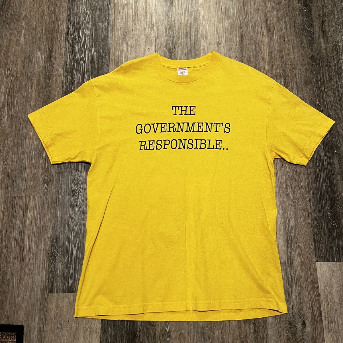 image of Supreme 2006 Public Enemy The Governments Responsible Tee in Yellow, Men's (Size XL)