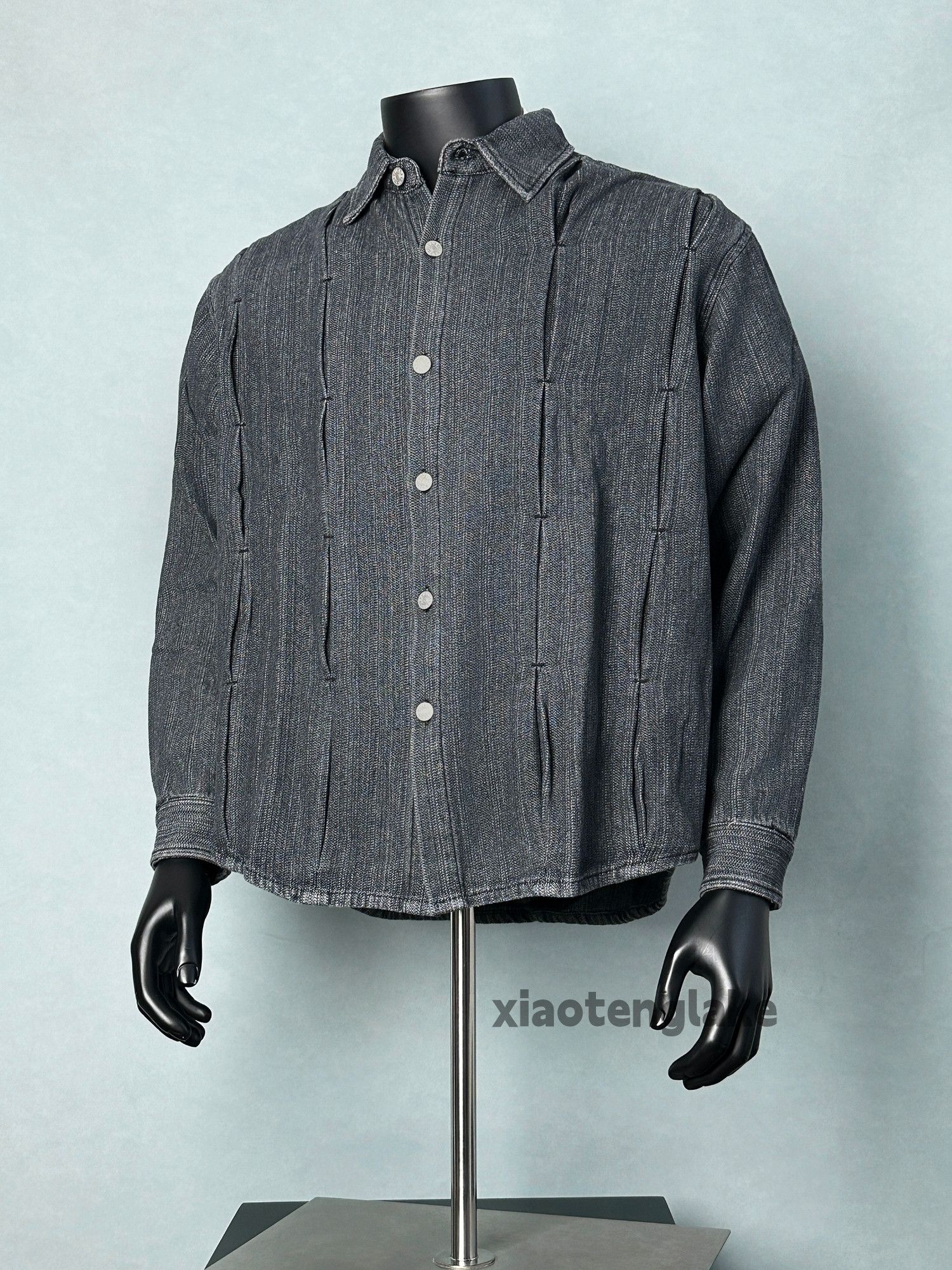 Vintage Unisex washed retro y2k faded workwear pleated shirt Size US L / EU 52-54 / 3 - 3 Thumbnail
