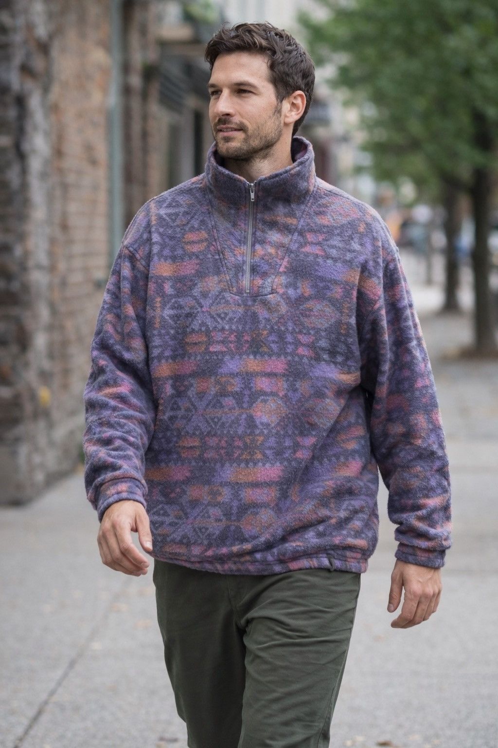 Vanson Leathers Vtg VANSON Sportswear Whistler Fleece Aztec Pattern Pullover Size US XL / EU 56 / 4 - 1 Thumbnail