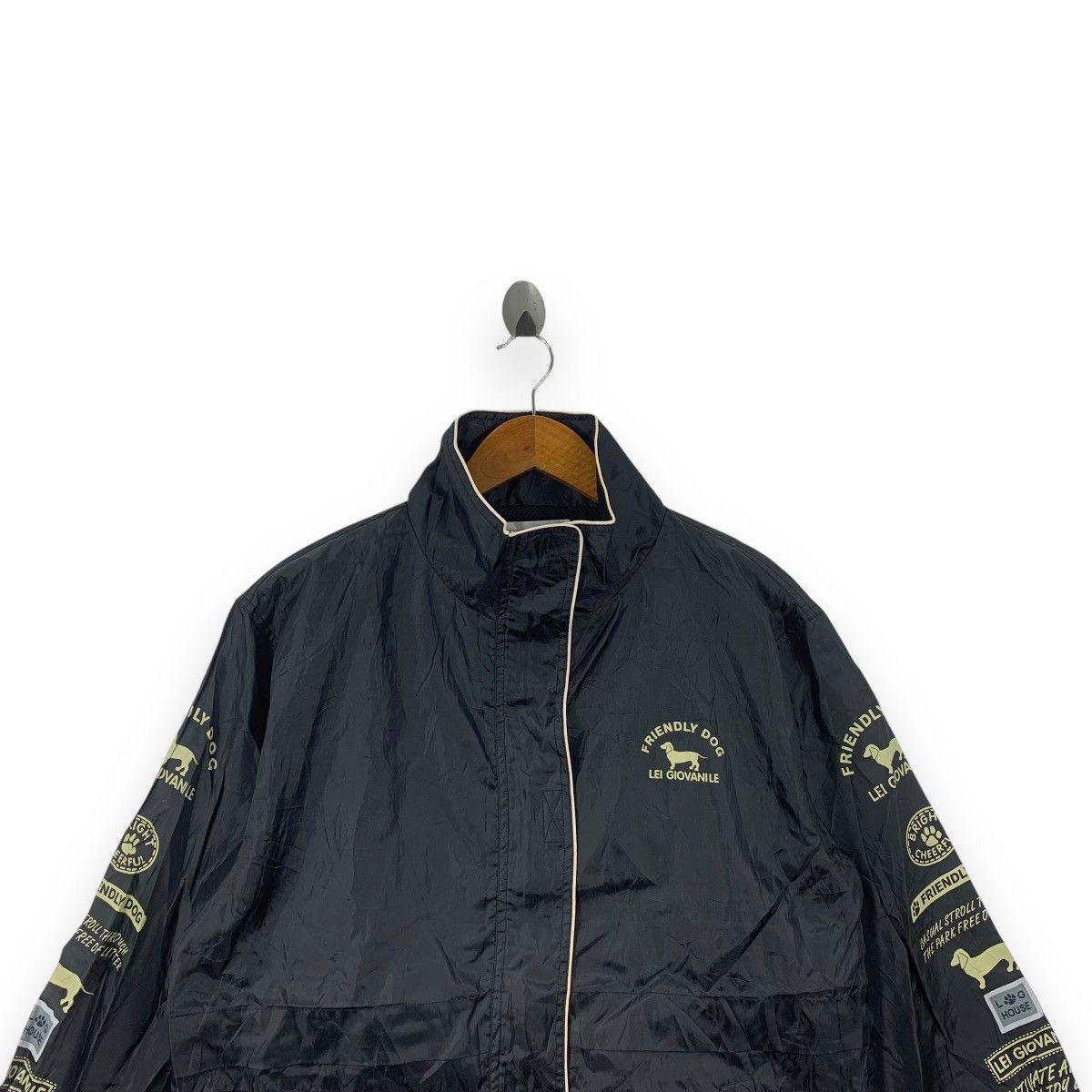 Vintage Vintage LEI GIOVANILE Friendly Dog Windbreaker Jacket Size L / US 10 / IT 46 - 3 Thumbnail