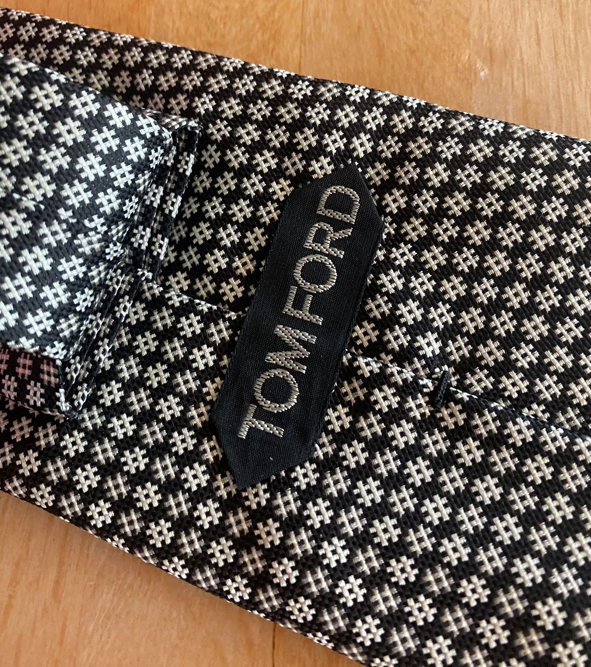 Tom Ford Tom Ford 🇮🇹 Black / Silver Hashtags Knit Silk Necktie NWOT Size ONE SIZE - 6 Thumbnail