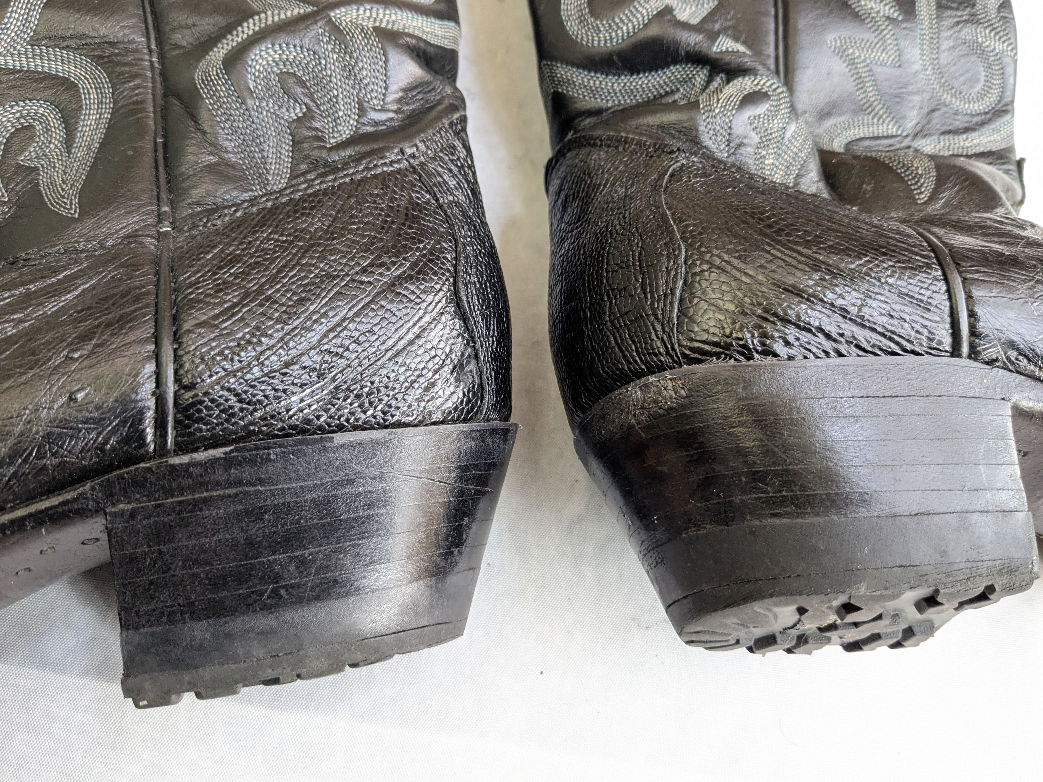 Justin Boots Justin Cowboy Boots Ostrich Leather Black 9.5 D USA Size US 9.5 / EU 42-43 - 5 Thumbnail
