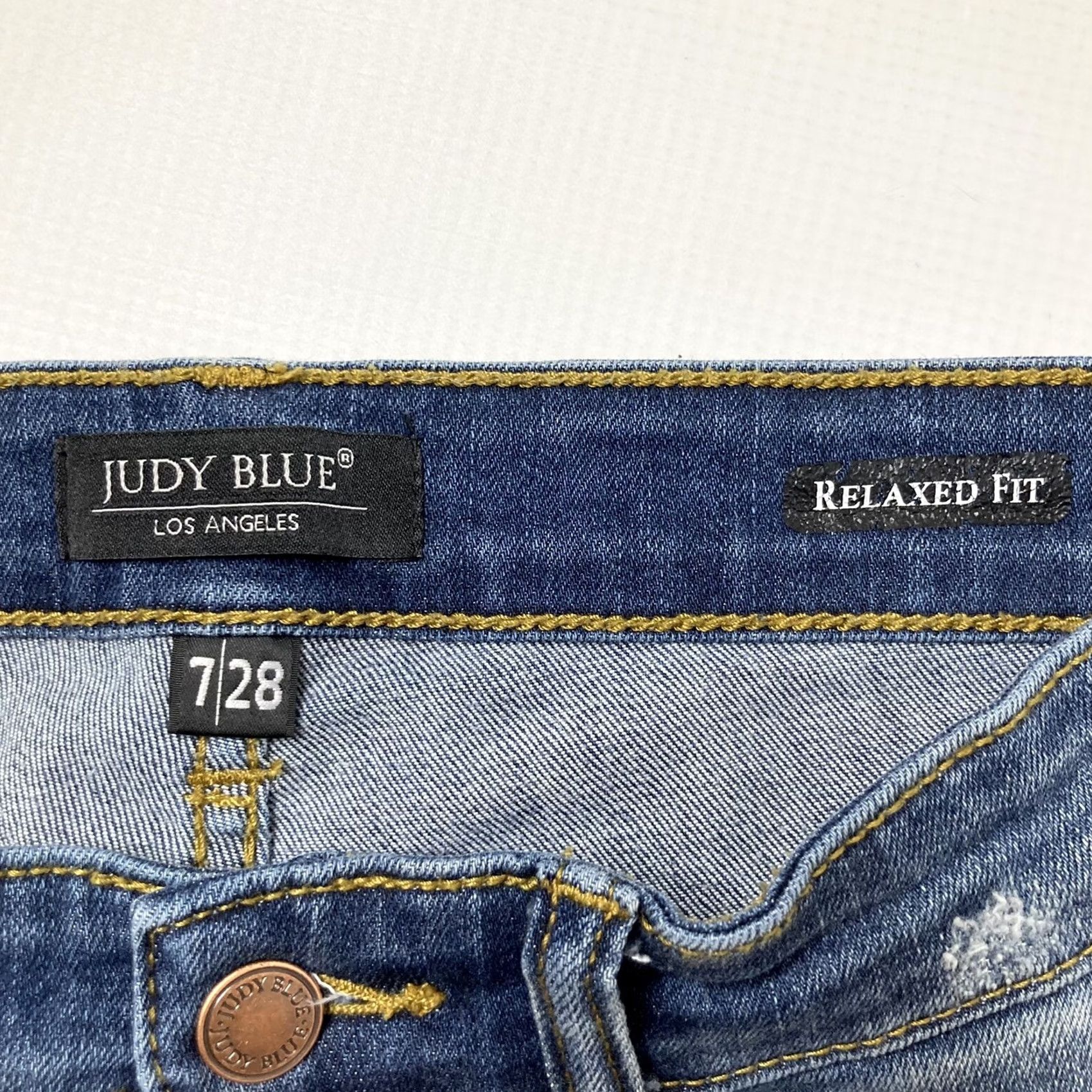 Vintage Judy Blue Relaxed Fit Crop Jeans Distressed Ripped Medium Wash 28x27 Size 28" / US 6 / IT 42 - 6 Thumbnail