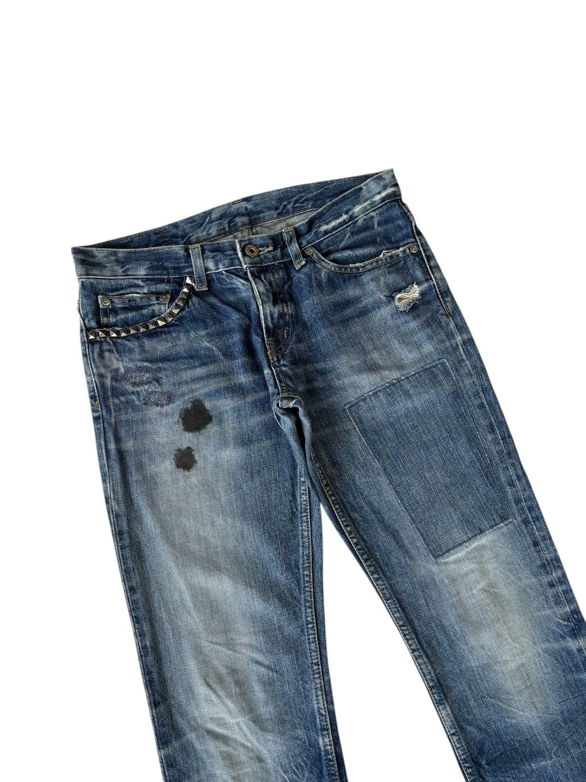 Hysteric Glamour × Undercover GRAIL🔥ARCHIVE HYSTERICS PUNK STUDDED DISTRESSED DENIM JEANS Size US 31 - 1 Thumbnail