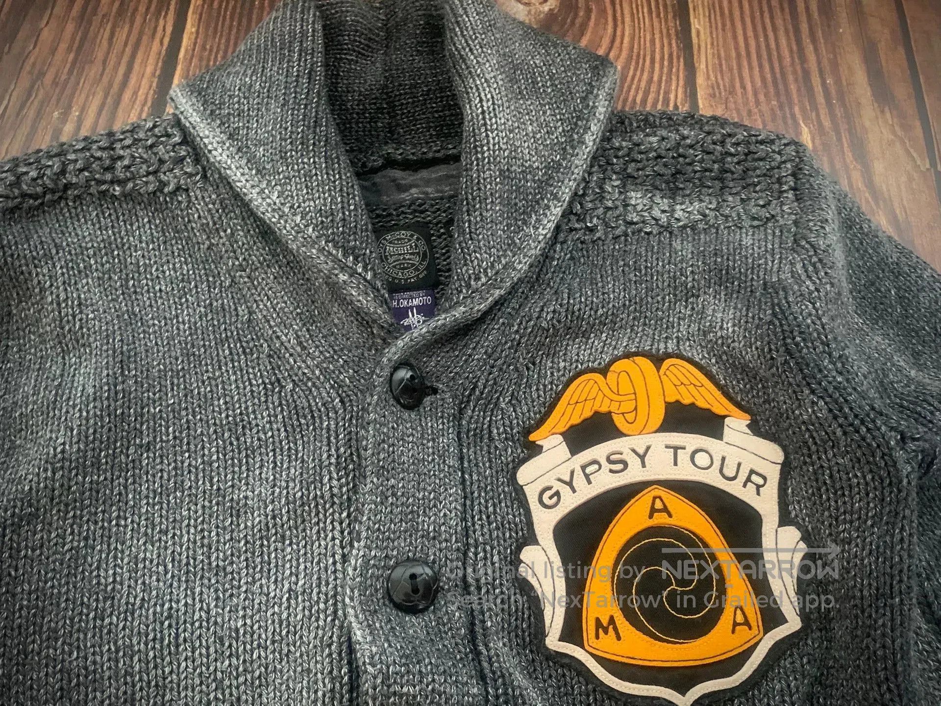TOYS McCOY navy blue cardigan with large patch. Size US M / EU 48-50 / 2 - 3 Thumbnail