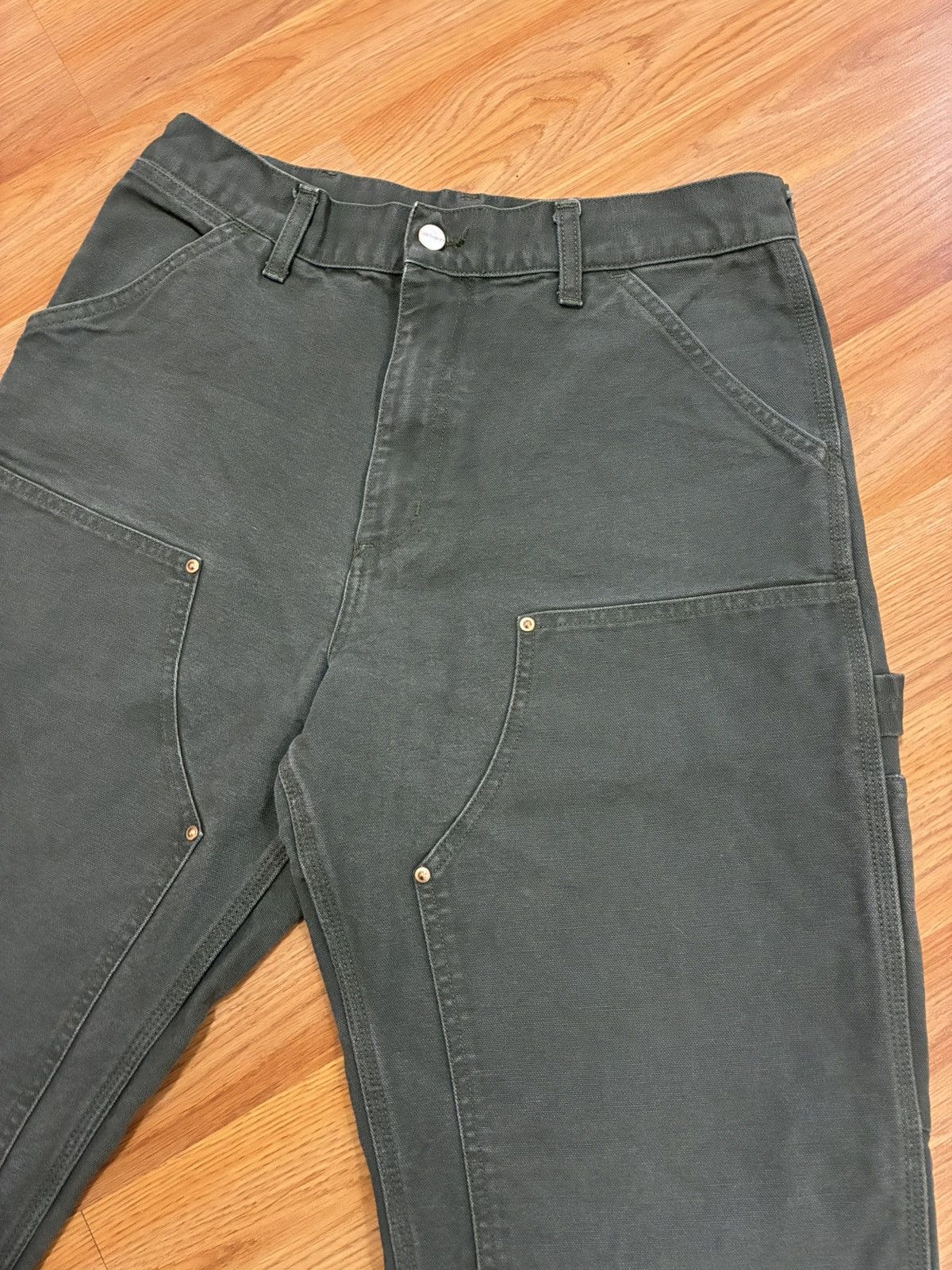 Carhartt Wip 31x32 Carhartt WIP Double Knee Stone Washed Canvas Pant Fade Size US 31 - 3 Thumbnail