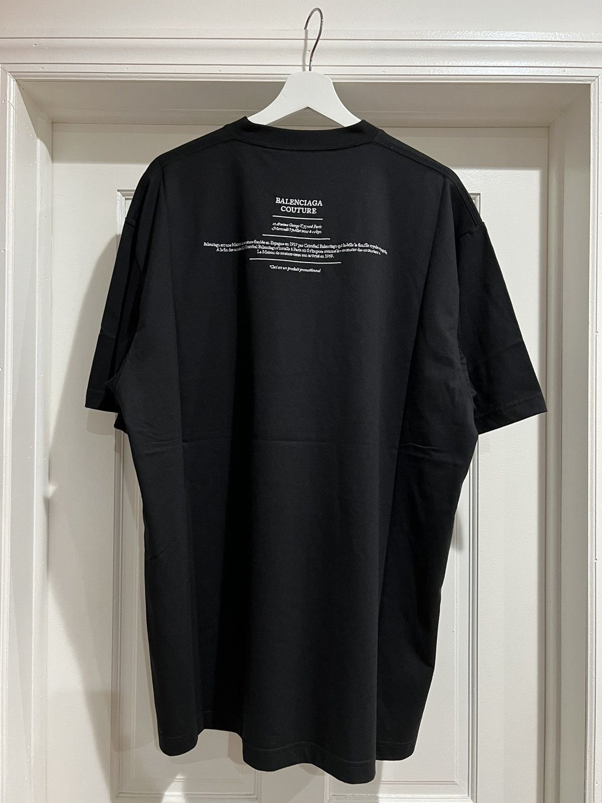 Balenciaga Oversized Couture Address Embroidered Logo Tee in Black Size US XXS / EU 40 - 2 Thumbnail