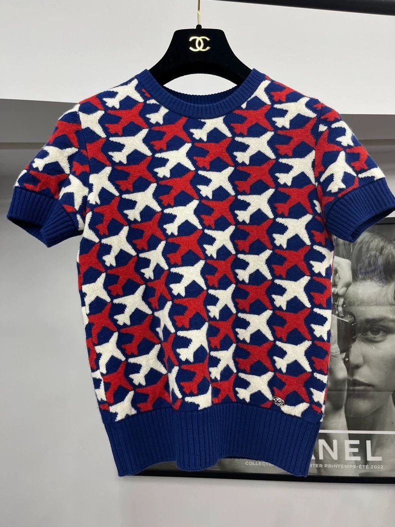 Chanel Chanel Airport series cashmere knitted short sleeves Size XXS / US 00 / IT 34 - 1 Thumbnail