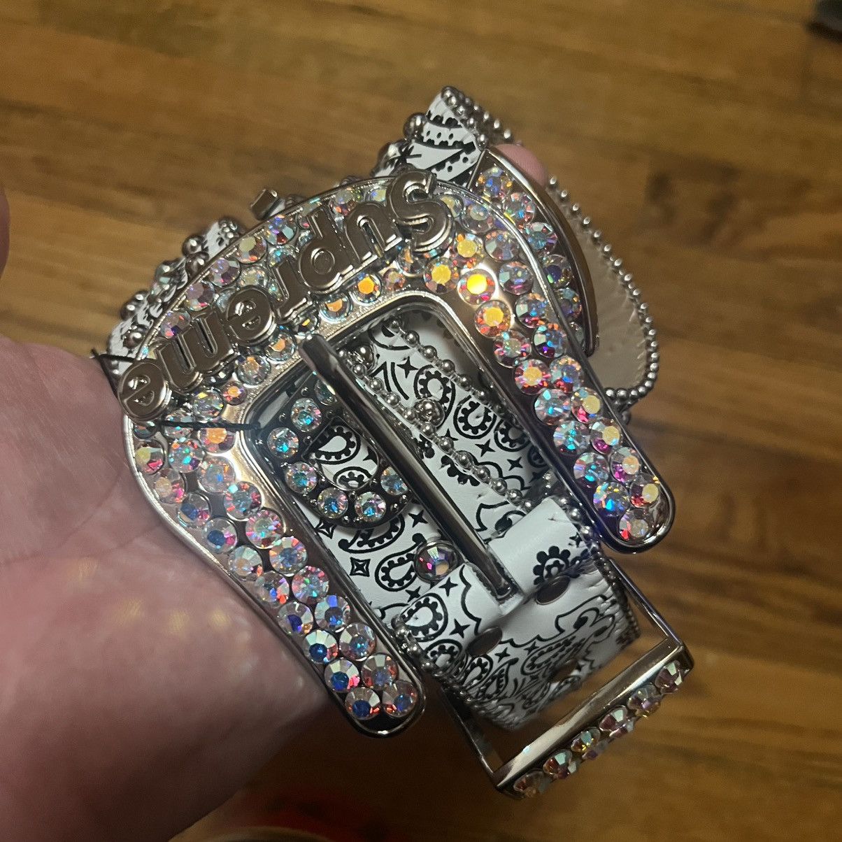 B.B. Simon In Hand Supreme BB Simon Bandana Belt White Size: XL Size 40 - 4 Thumbnail