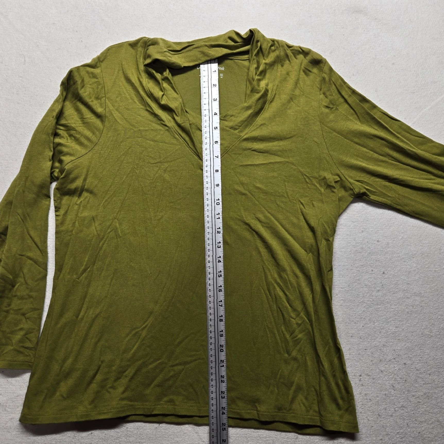 Coldwater Creek Coldwater Creek Shirt Solid Green Long Sleeve V-Neck Lightweight Pullover XL Women’s Size XL / US 12-14 / IT 48-50 - 5 Thumbnail