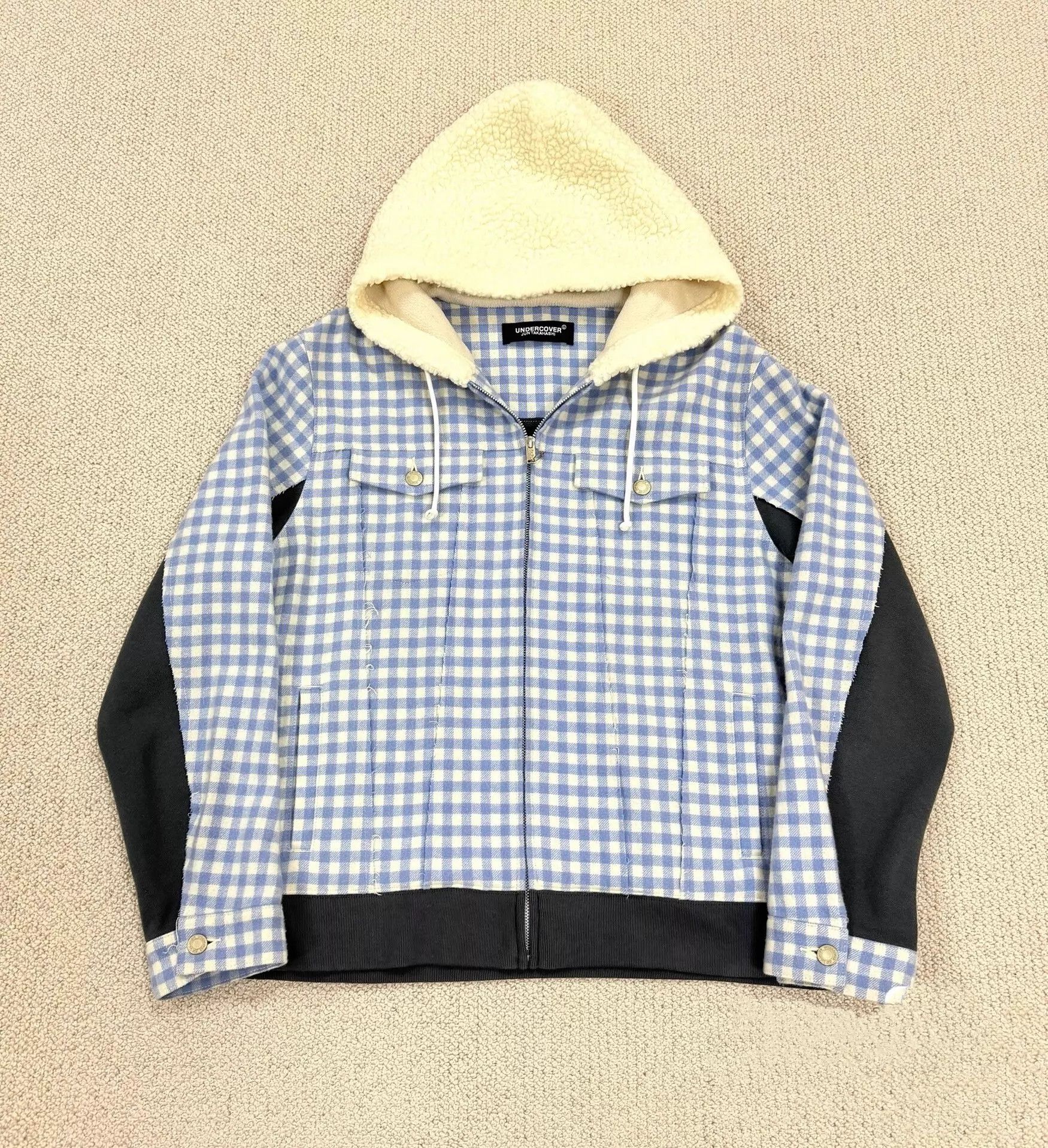 Undercover Undercover Deconstructed Check Lamb Wool Knit Cuff Jacket Size L / US 10 / IT 46 - 1 Thumbnail