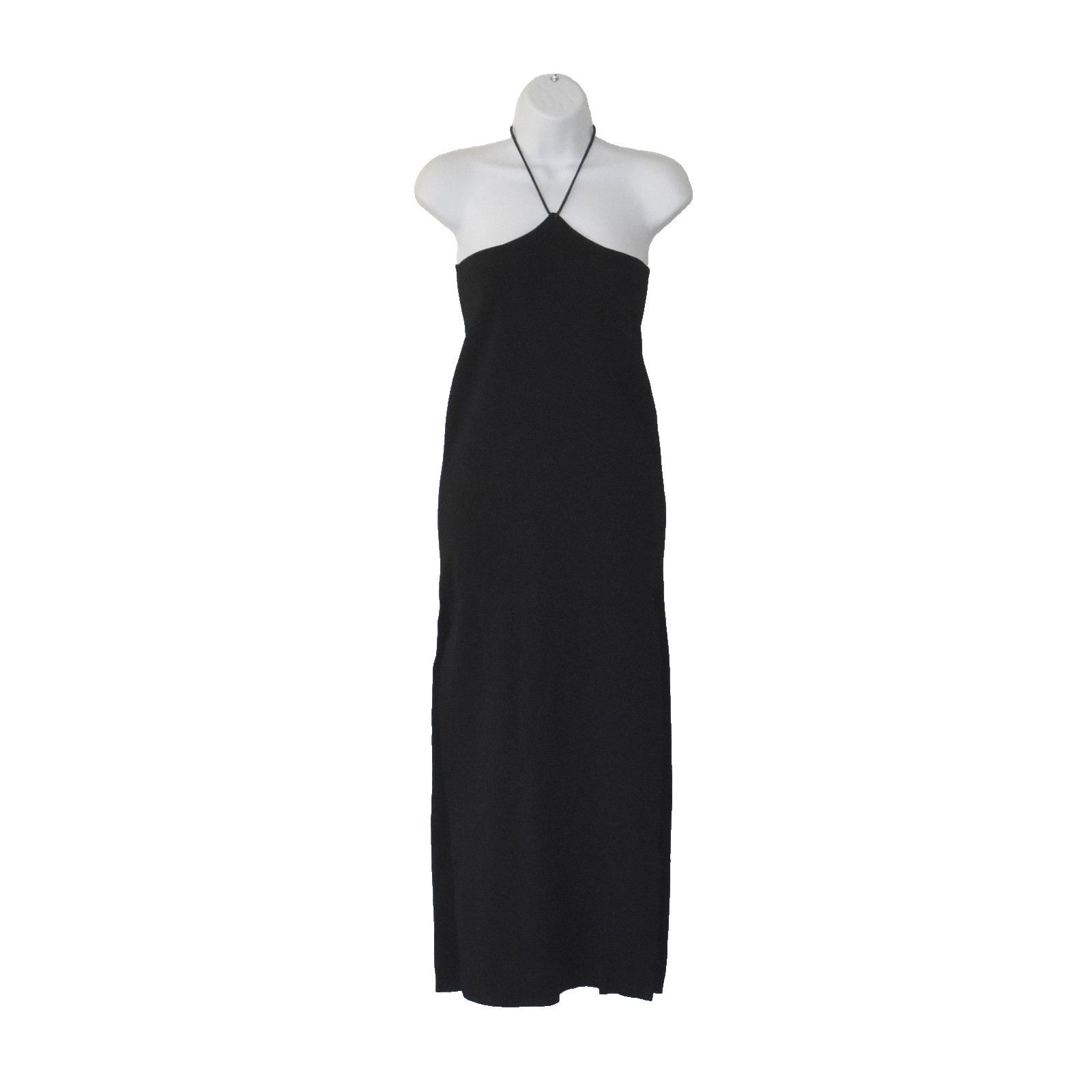 AYA MUSE AYA MUSE Black Back Ties Halter Slit Side Evening Dress Sz M Size M / US 6-8 / IT 42-44 - 1 Thumbnail