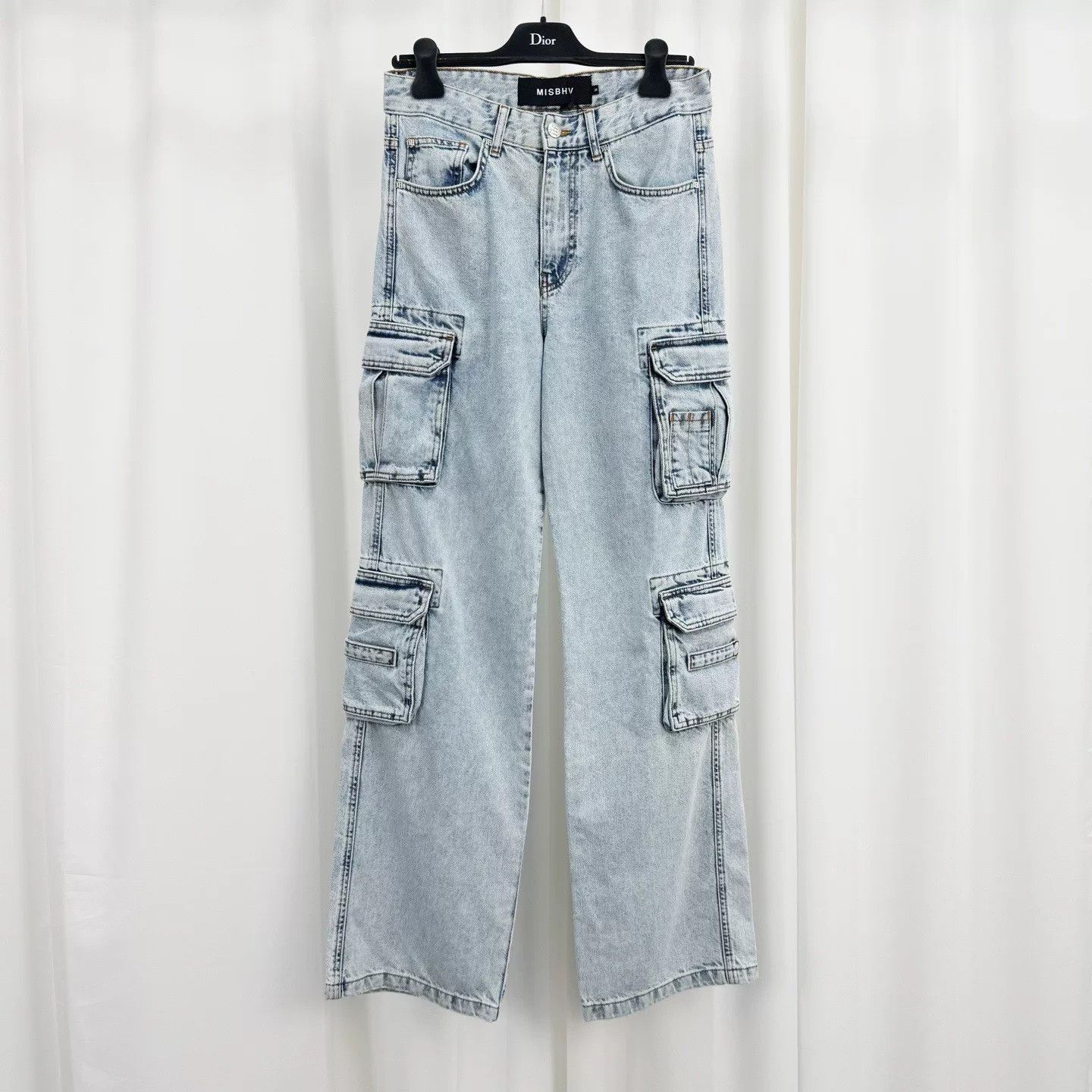 Misbhv MISBHV Light Blue Multi-Pocket Denim Wide-Leg Pants Size 26" / US 2 / IT 38 - 1 Thumbnail